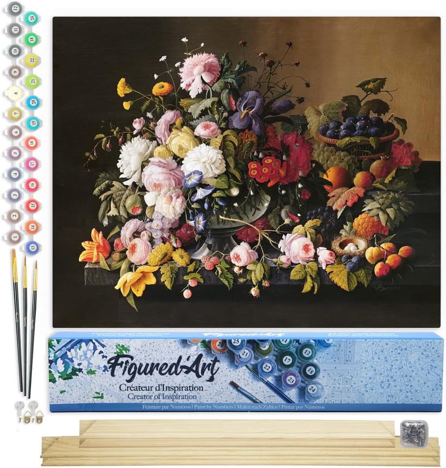 Malen Nach Zahlen Set Blumen und Obst, Blumen und Obst - Severin Roesen 40x50cm Mit Keilrahmen (nicht gespannt)