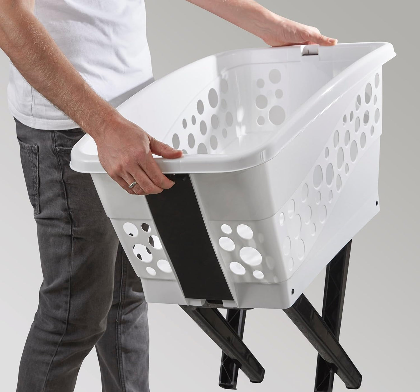 XL-Wäschekorb mit klappbaren Füssen (50 Liter)