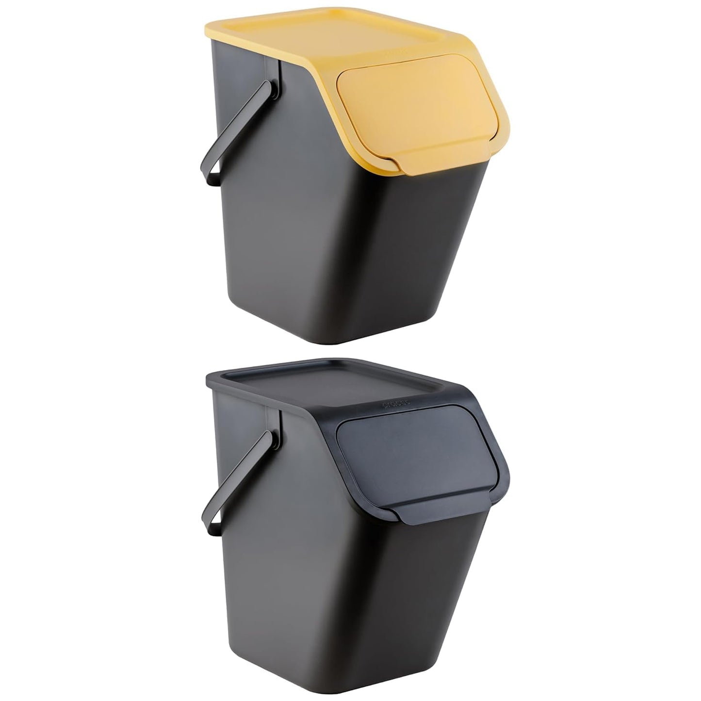 Mülleimer-Set, 2x25l Gelb und Schwarz