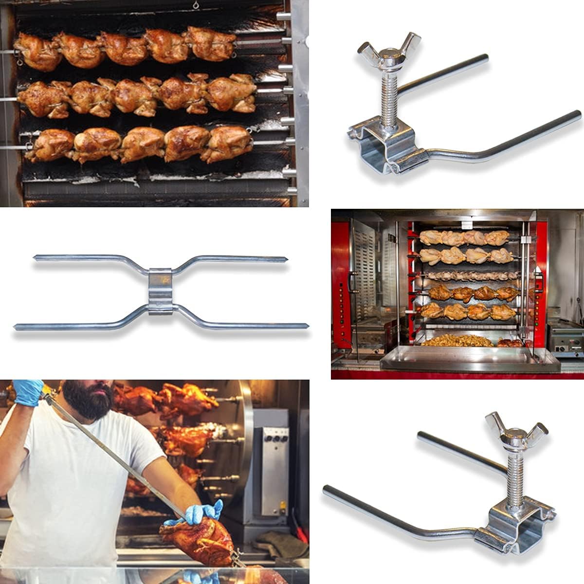 Grillspiess Set für Hühnergrill, 3 Stk.