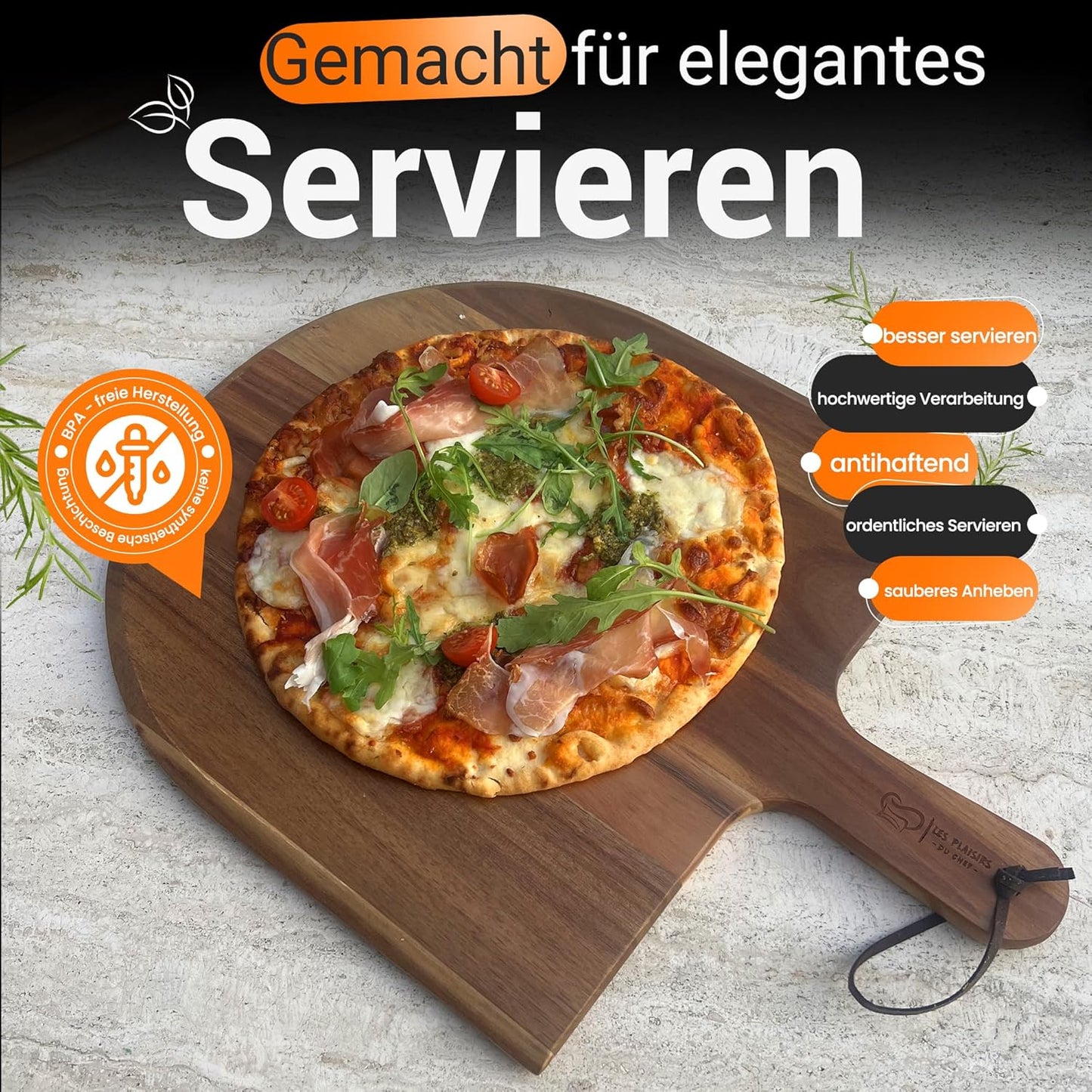 Pizzaschieber & Servierplatte, X-Large