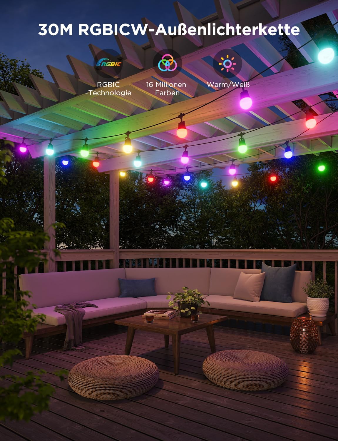 Smart RGBIC LED Lichterkette, 30M