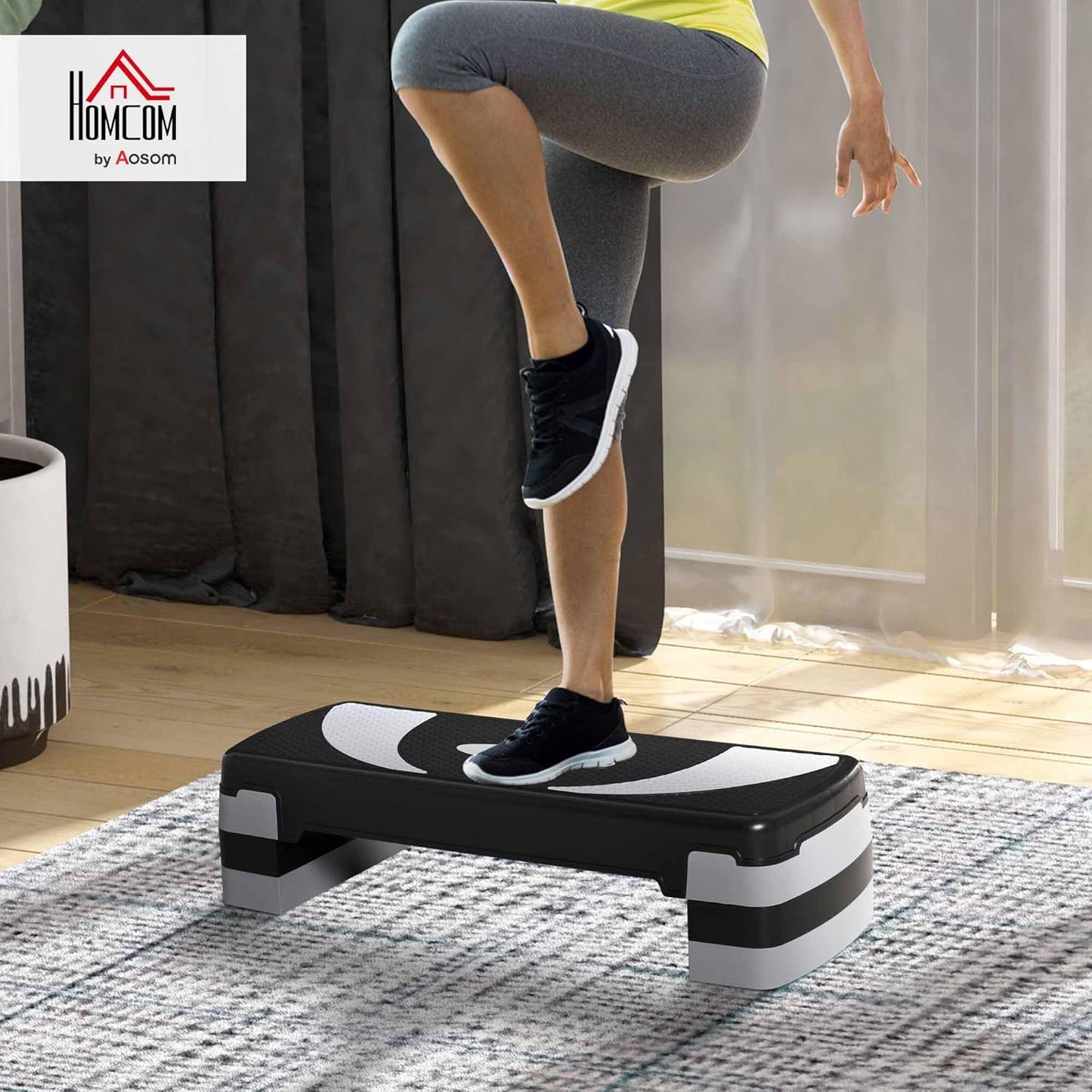 Aerobic-Stepper höhenverstellbar (3 Stufen), Schwarz+Grau