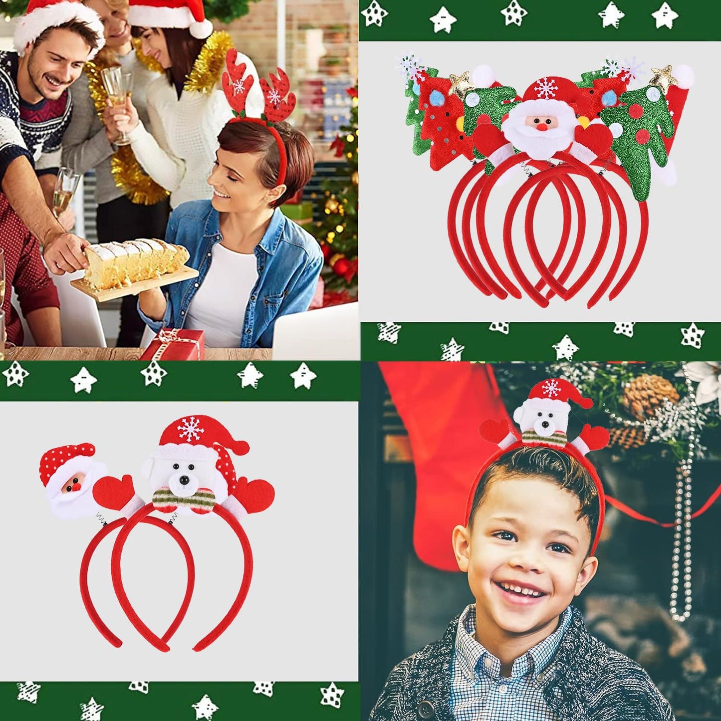 10-teiliges Weihnachts-Haarreif-Set