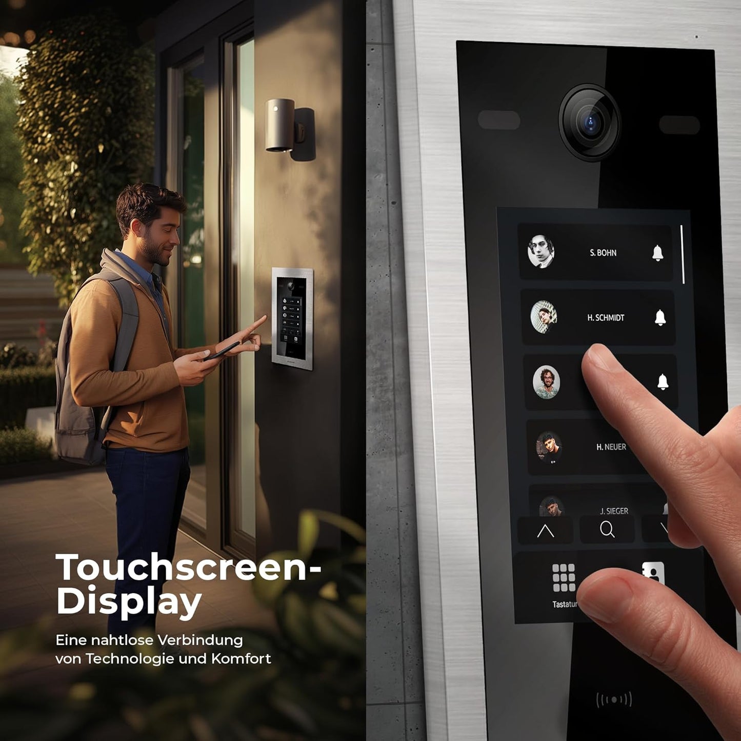 EVO-HD Video-Türsprechanlage mit Touchscreen, Silber/Schwarz 2 Familienhaus