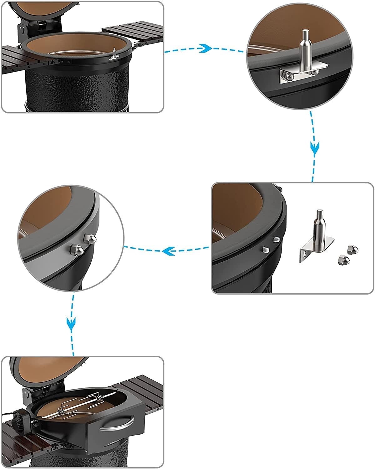 PizzaRing-Kit mit Drehspiess für Kamado Joe/Pit Boss