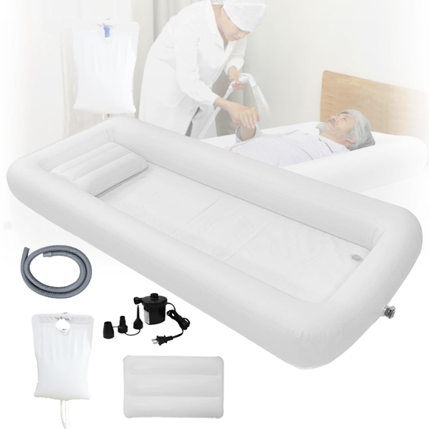 Aufblasbare Badewanne mit Duschset und Luftpumpe
