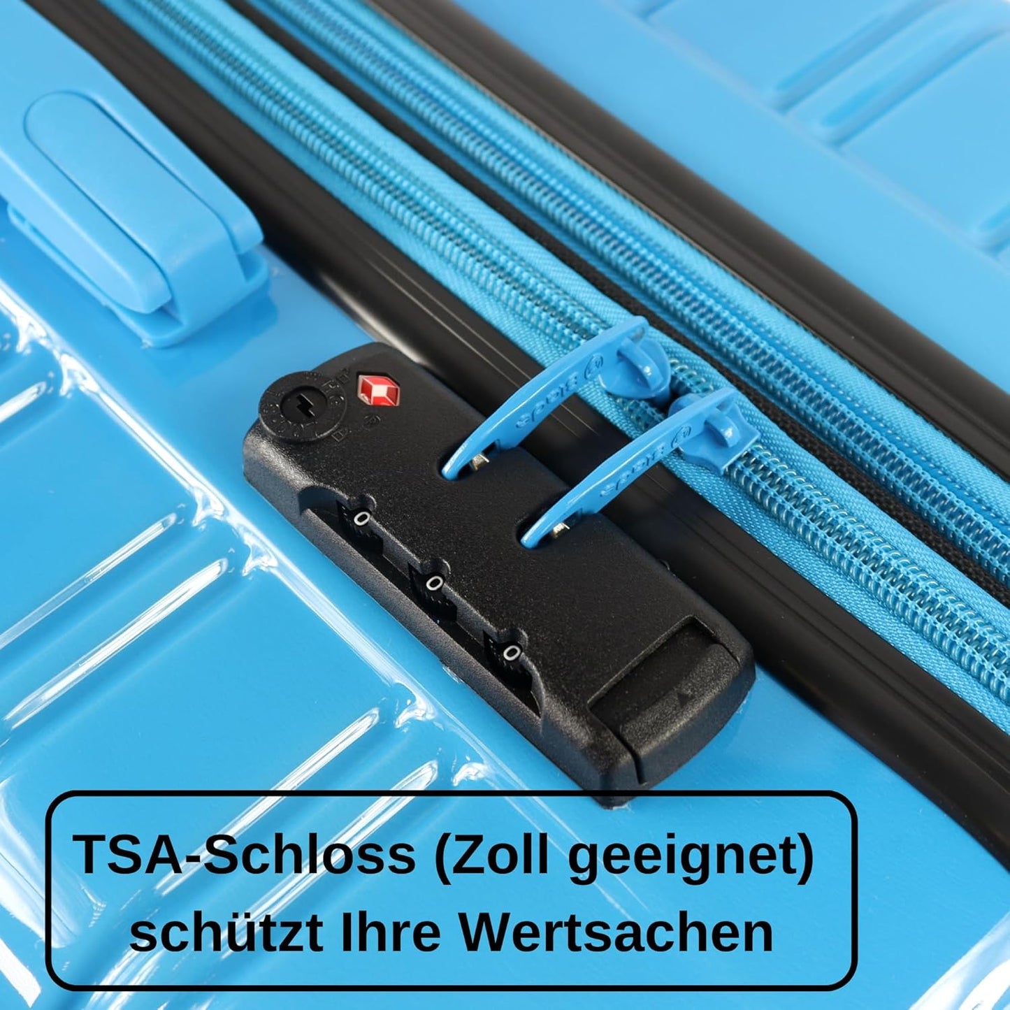 Erweiterbarer Hartschalenkoffer mit TSA Schloss, L Blau