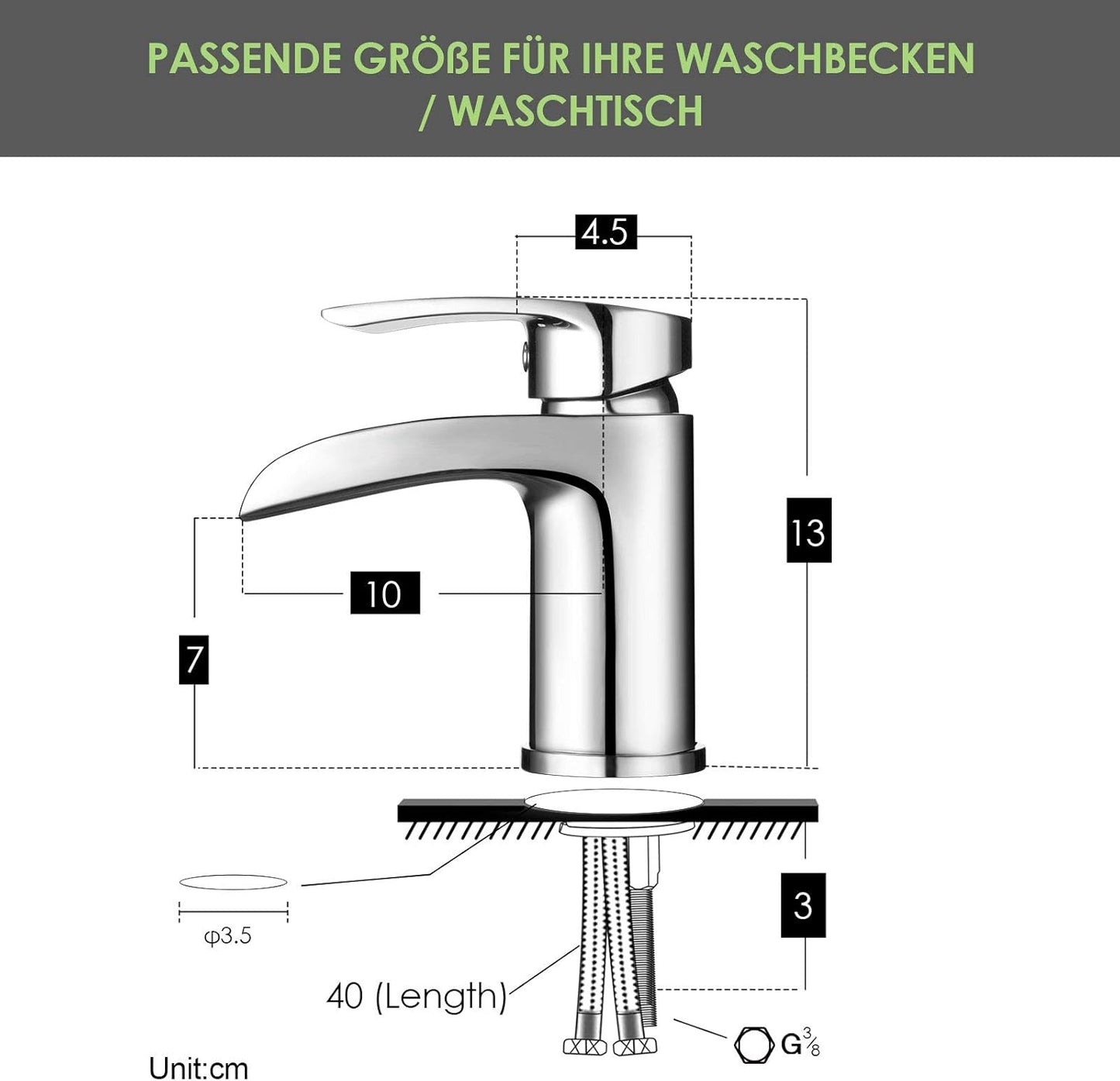NT08B Wasserfall Waschtischarmatur