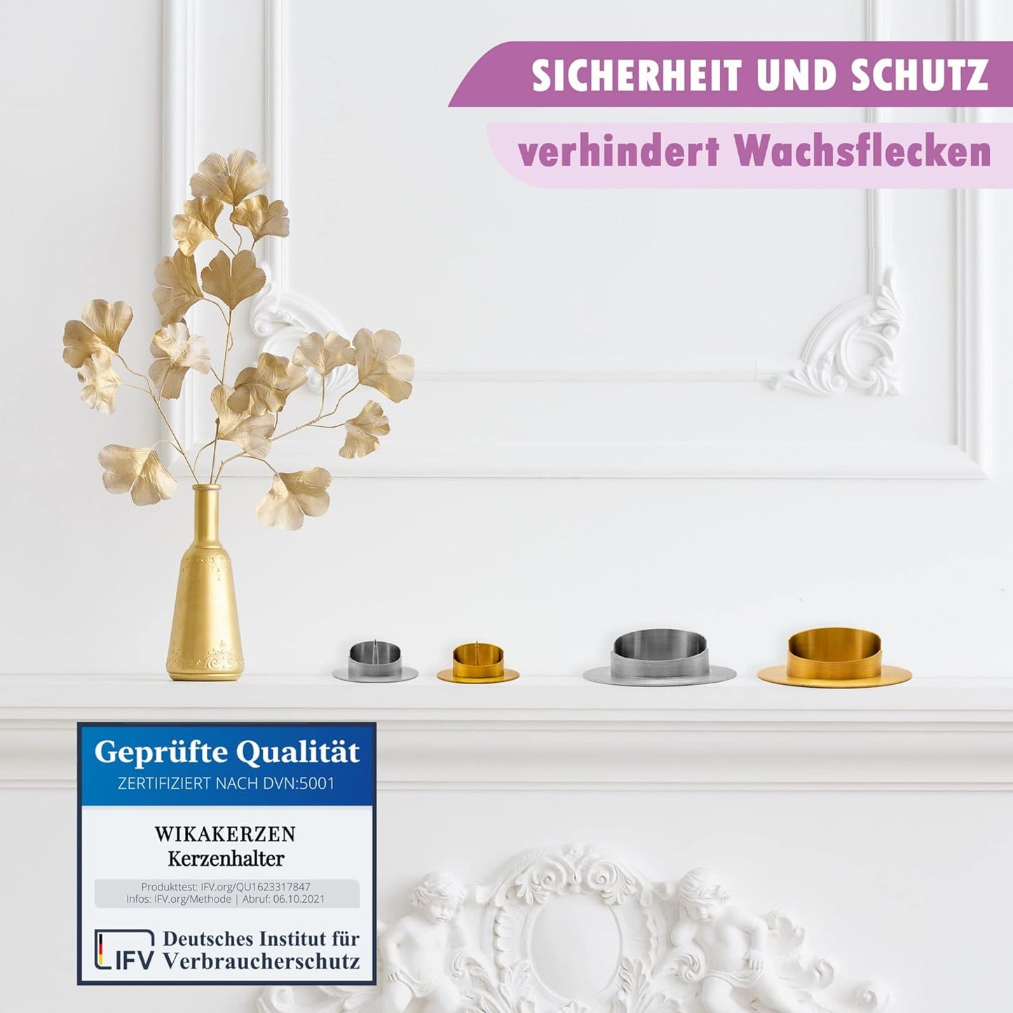 Kerzenleuchter, Ø 5 cm Silber
