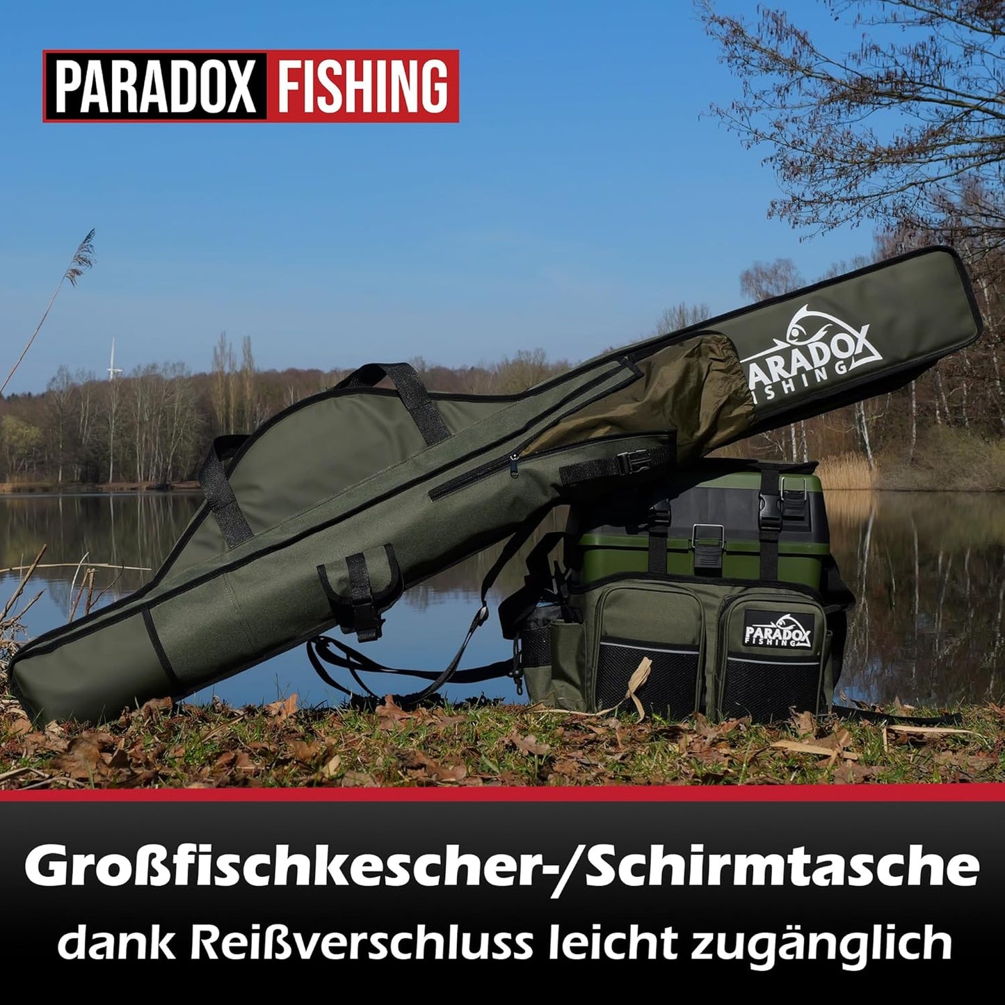 Rutentasche mit 3 Fächern, 3 Fächer grün 190cm