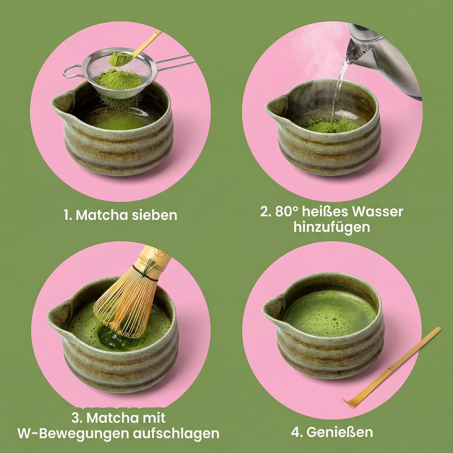 Matcha Ritual Set, Grün 7