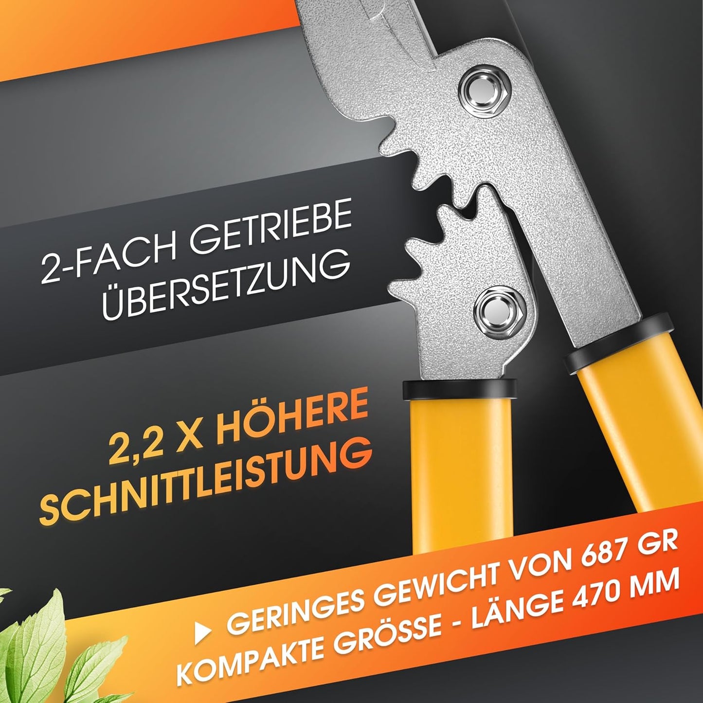 Astschere mit Metall-Amboss & Antihaftklingen