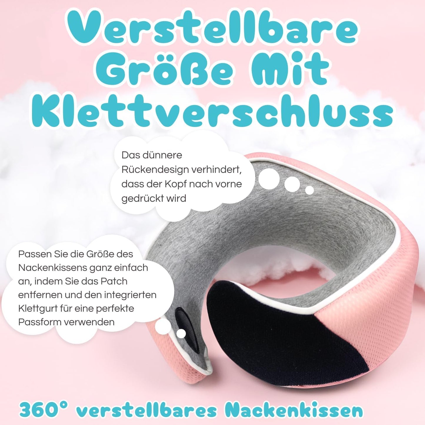 Ergonomisches Reisekissen für Kinder, Hellrosa – Kinder