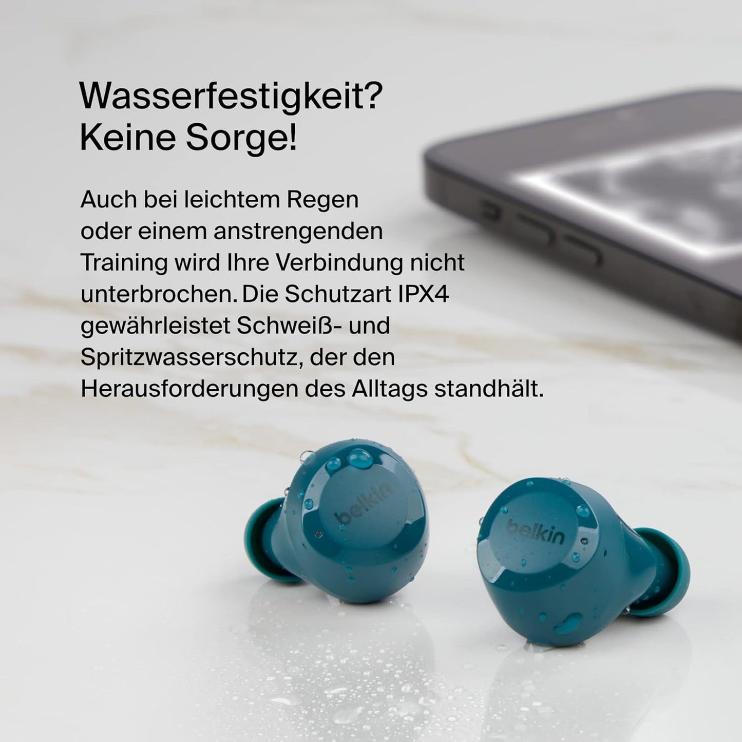 Bolt True Wireless In-Ear-Kopfhörer mit Mikrofon, Blaugrün