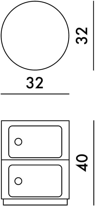 Componibili 2-Elemente Aufbewahrungssystem, 2-fächer Gold