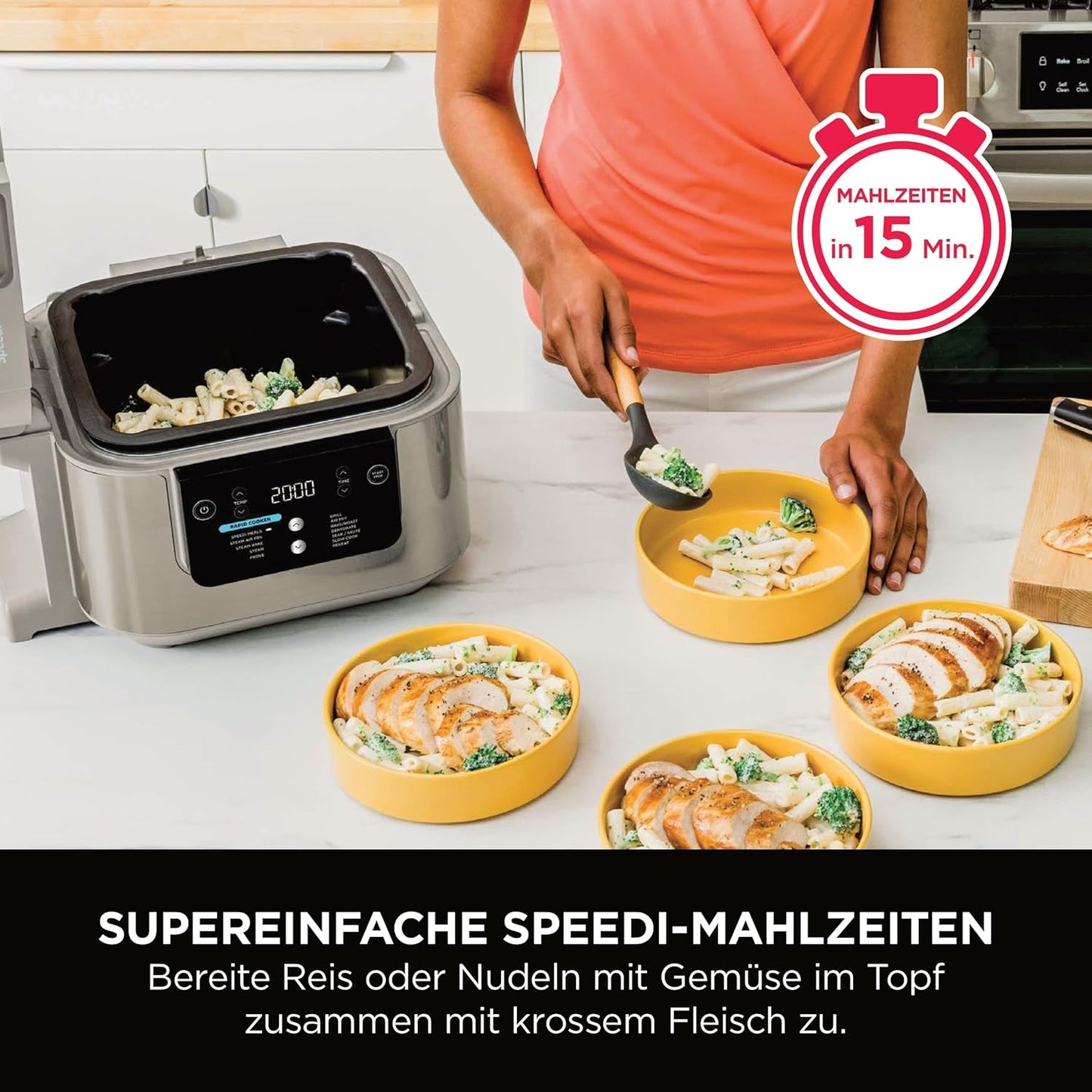 12-in-1 Multikocher ON500EUSTGD mit Air Fryer und Slow Cooker, 12-in-1 Amazon Exklusiv