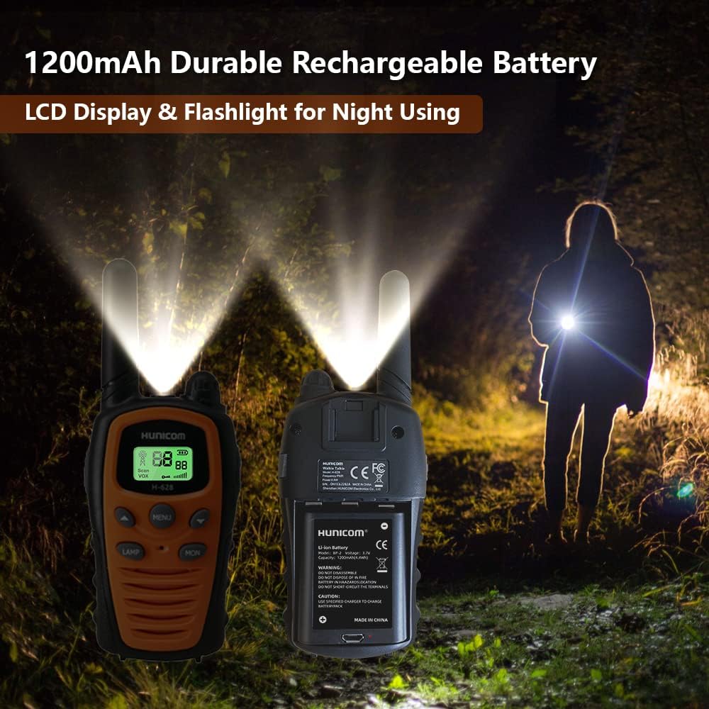 Walkie Talkies mit grosser Reichweite, Orange + 1200mAh Akku