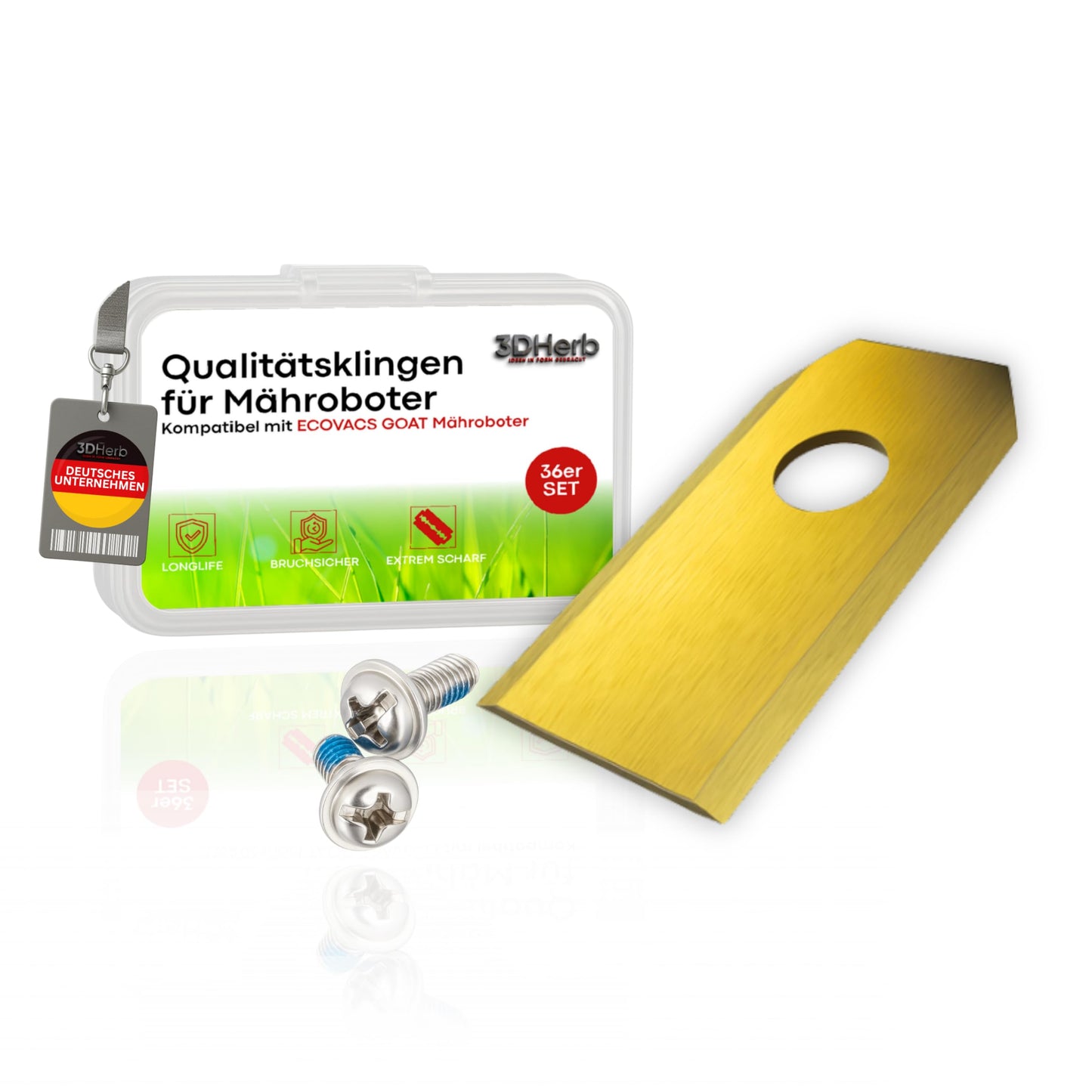 36er-Set Qualitätsklingen für Mähroboter ECOVACS Goat, 36x Klingen