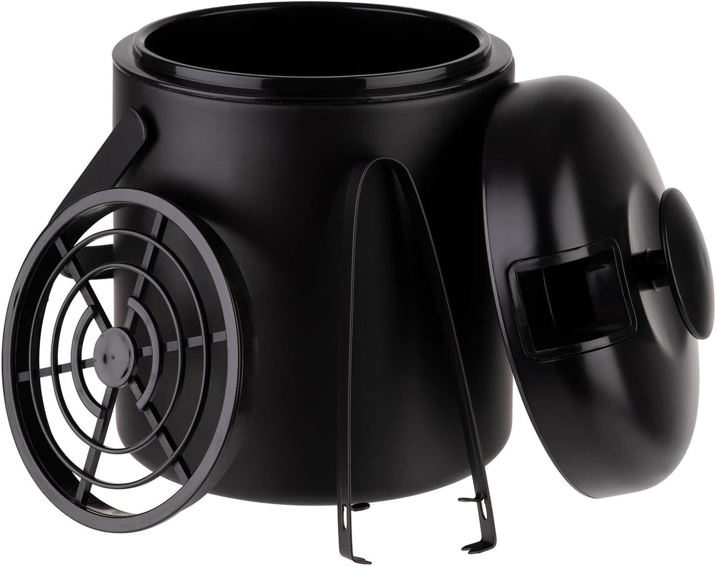 Eiseimer-Set Polar mit Deckel und Zange, Schwarz 1,3 Liter