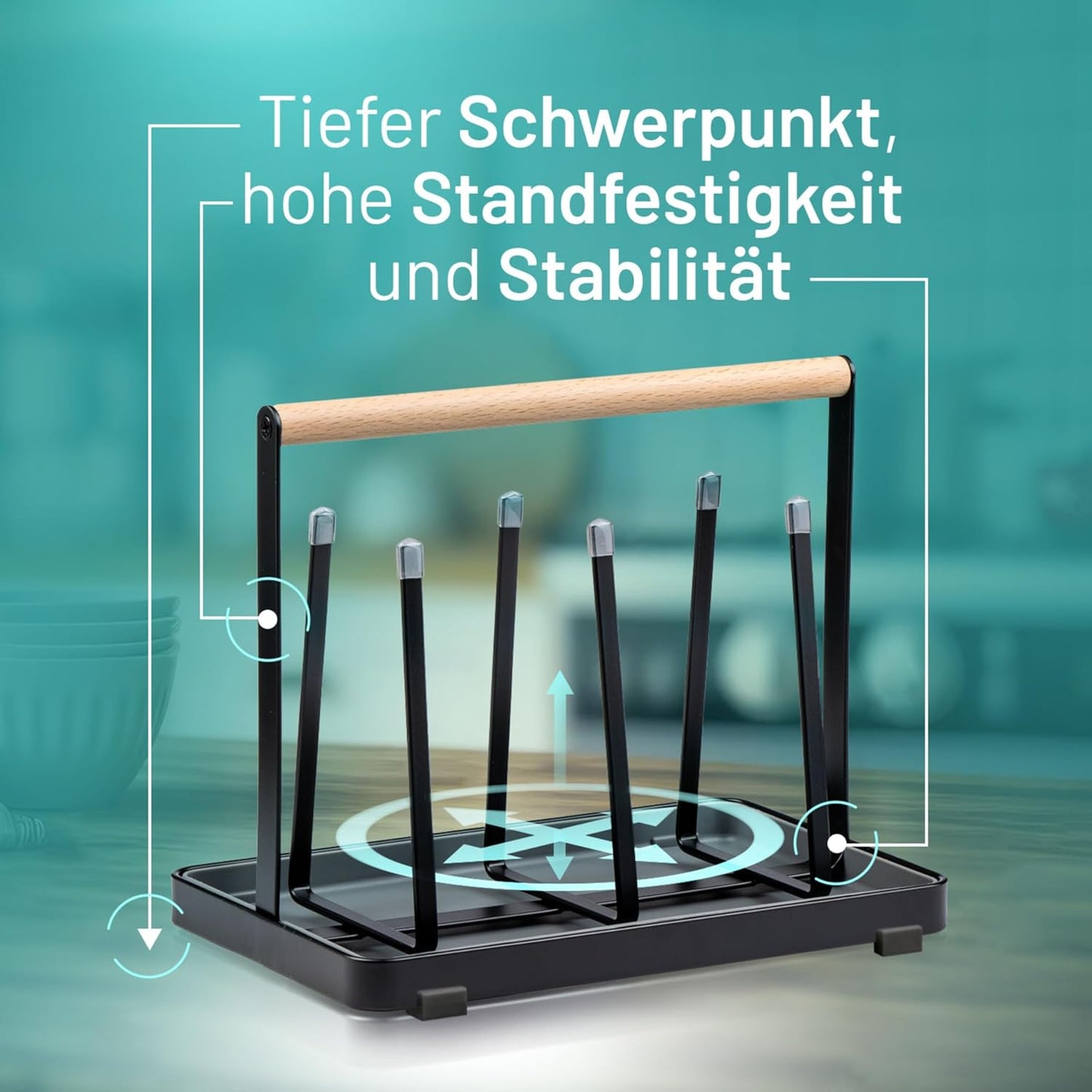 Abtropfgestell für Flaschen, Schwarz