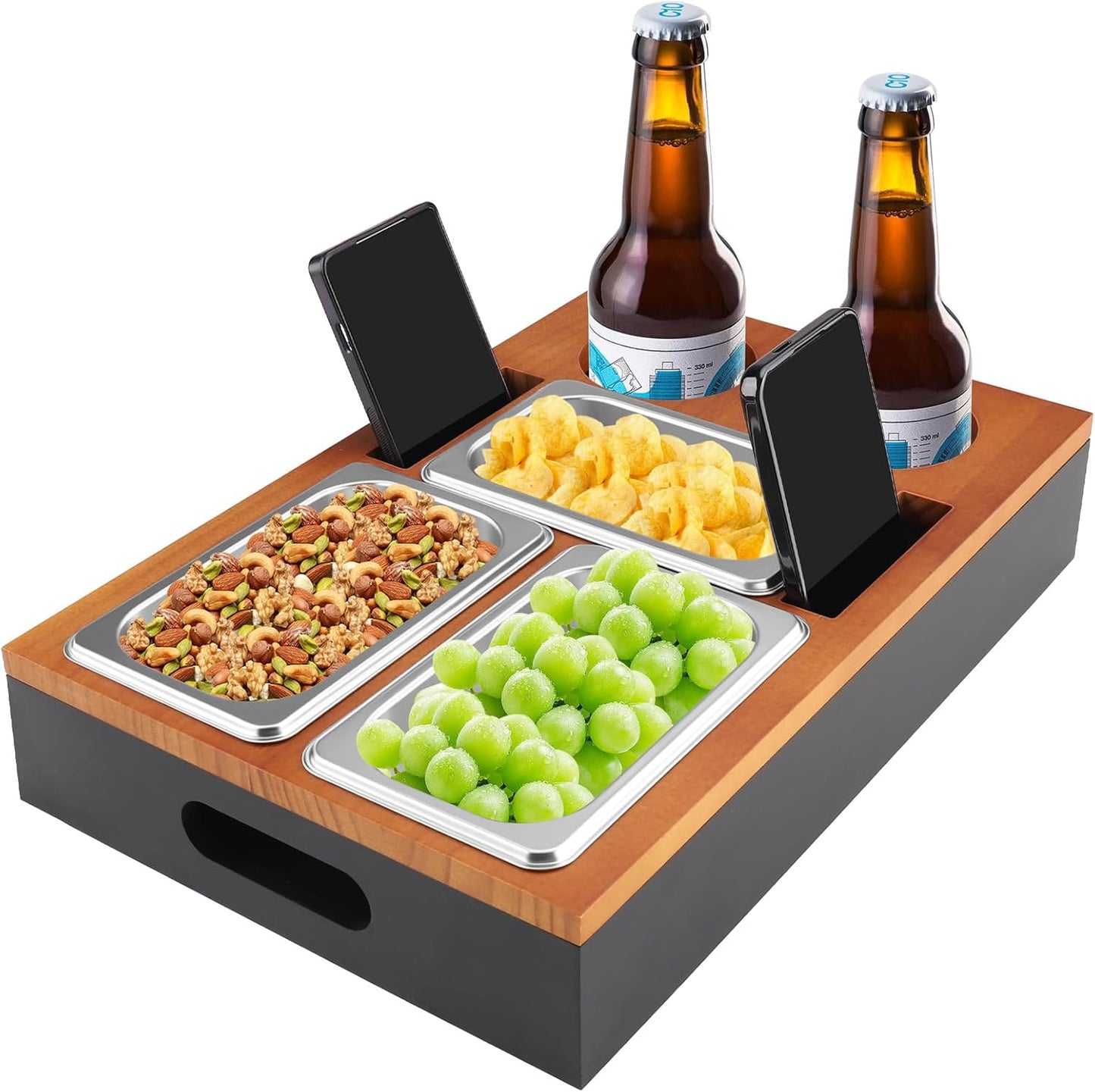Couchbar Snackbox mit Tablett und Handyhalterung