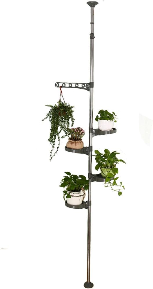 Pflanzenständer, H (175-235cm) H(230-290cm) Grau, 5-lagig