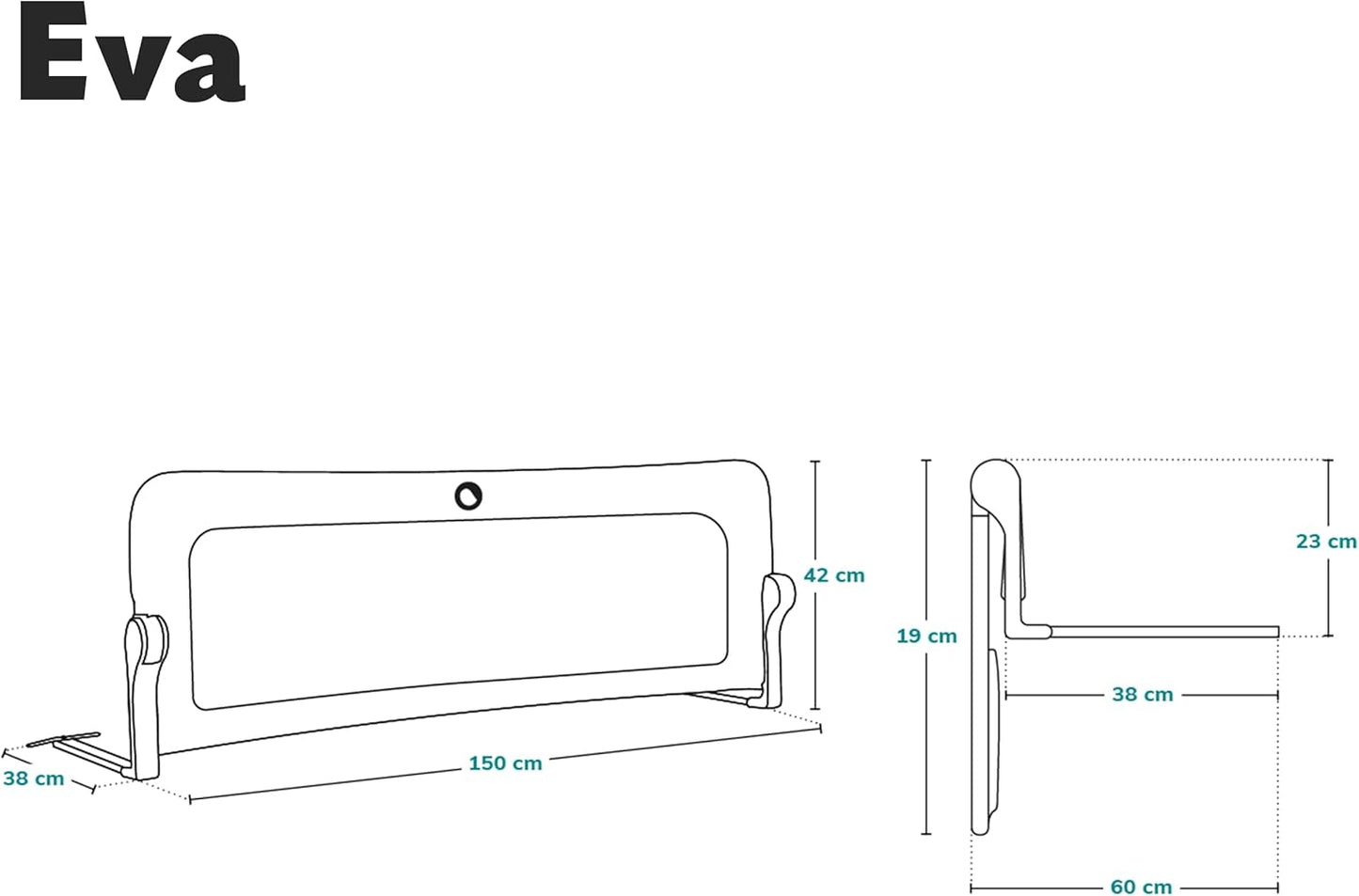 Rausfallschutz Bettgitter (150 cm, klappbar), Gris Melange