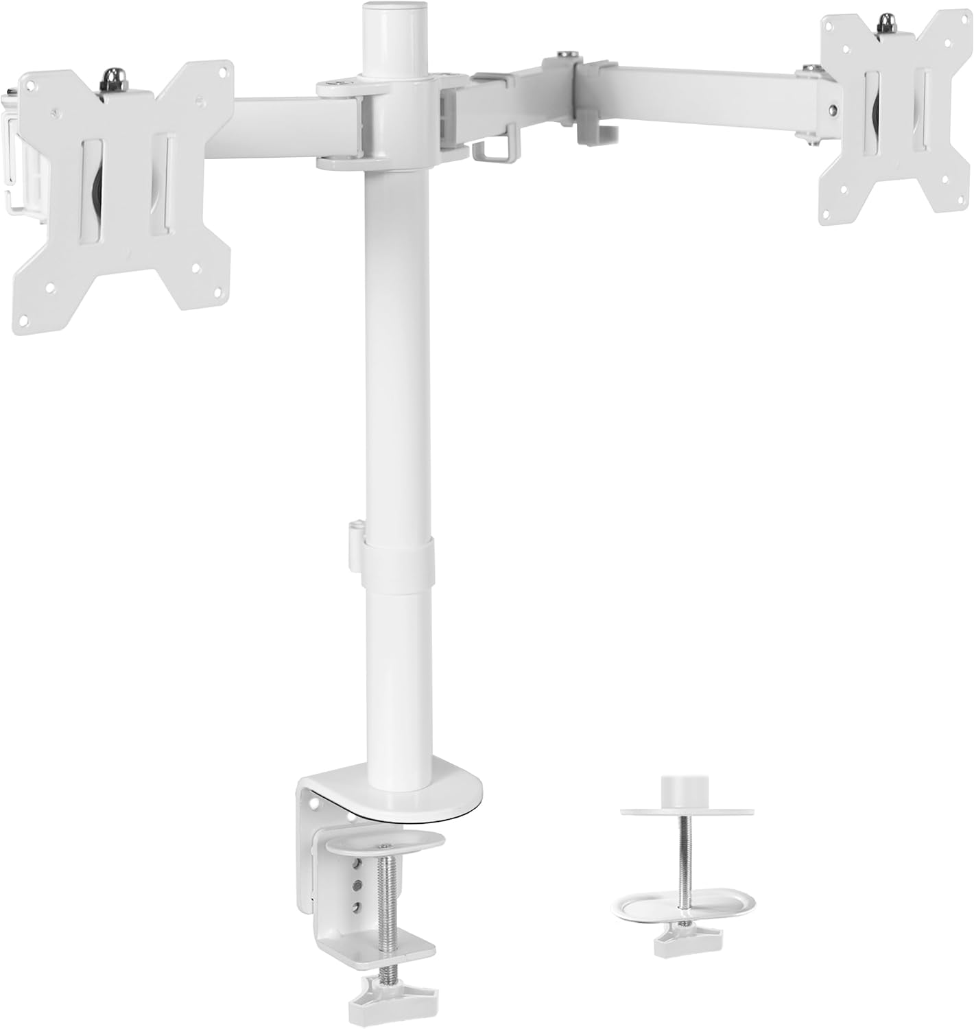 Doppel-Monitor-Tischhalterung für 13-30 Zoll Bildschirme, Weiss, 13" - 30"