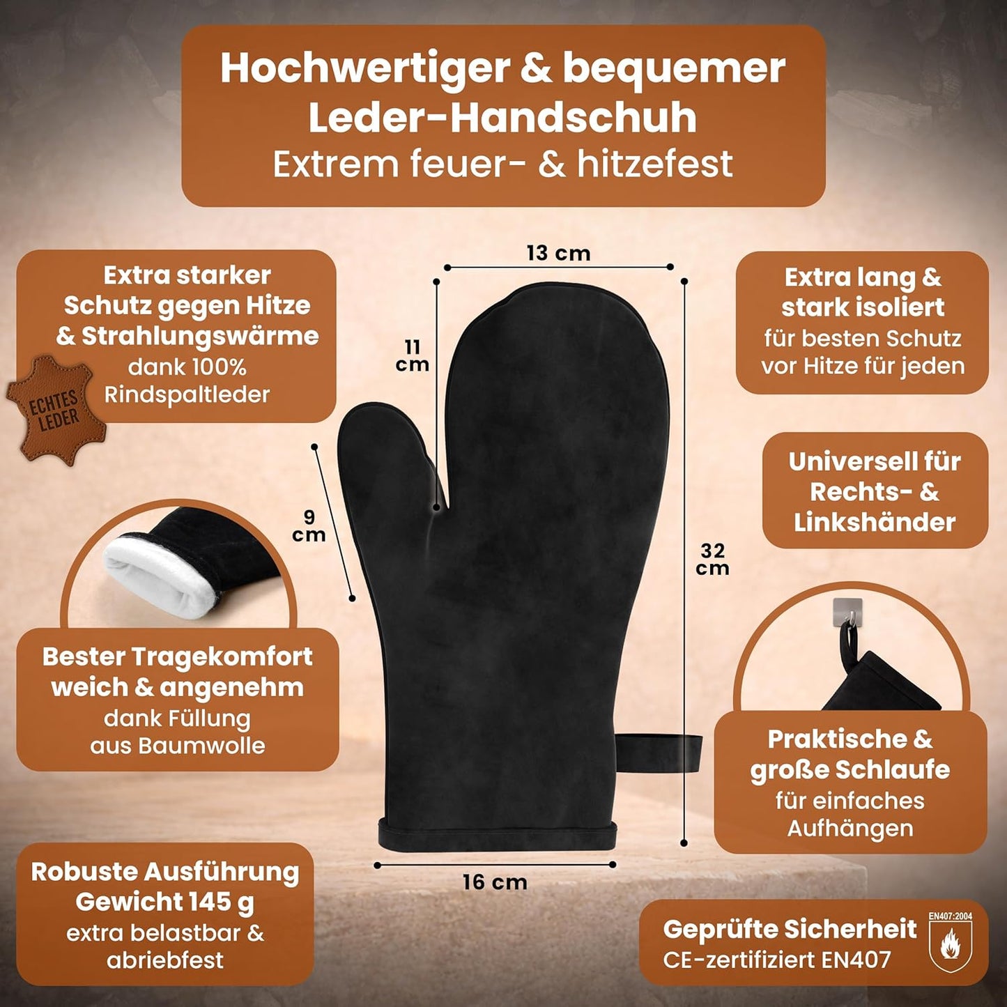 Ascheeimer Etna mit Lederhandschuh, Eimer & Zubehör 2 Etna 14l Eimer + Lederhandschuh