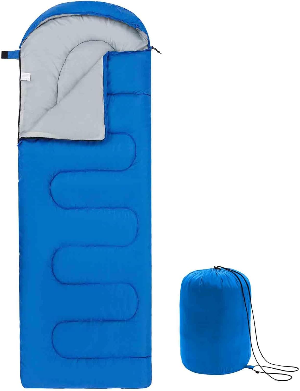 Ultraleichter 3-Saison Schlafsack für Camping, Himmelblau 0.95kg