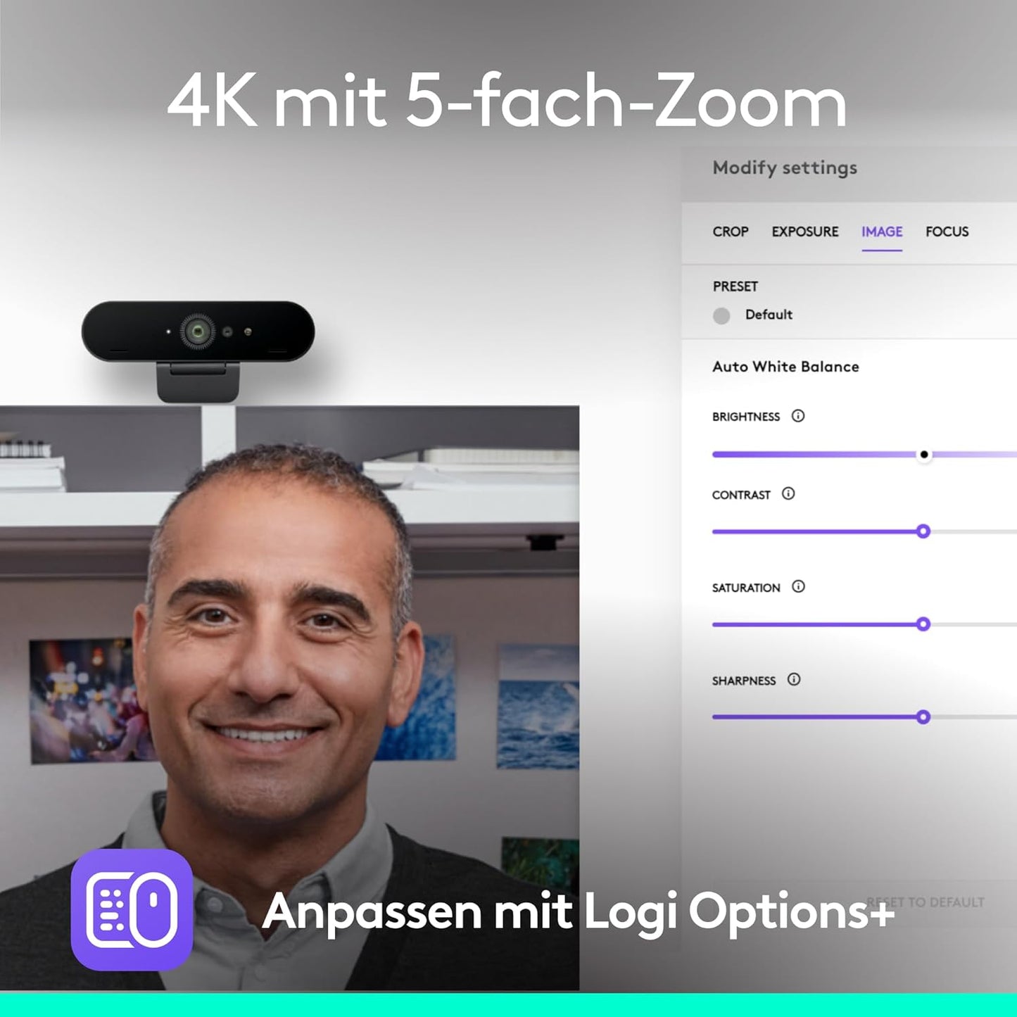 Brio 4K-Webcam mit Geräuschunterdrückung