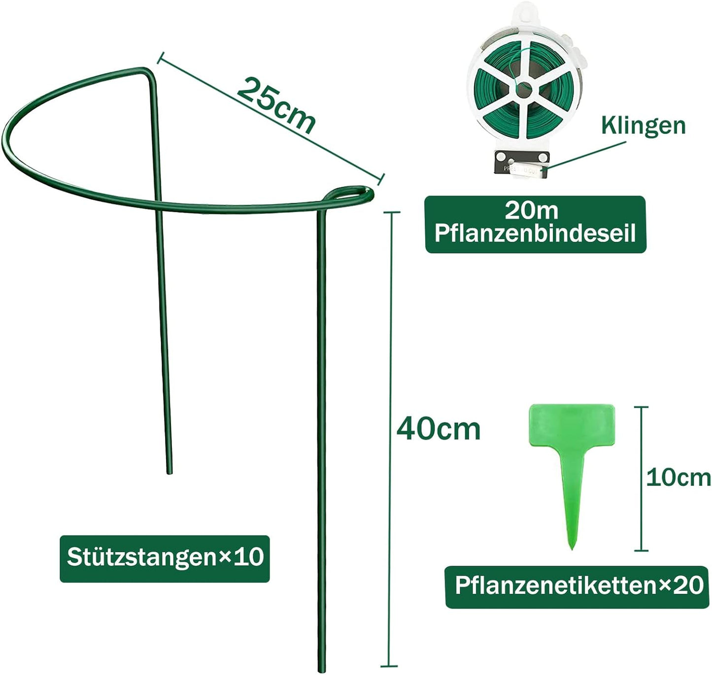 Pflanzenstützen-Set, 45*25cm(10pcs)