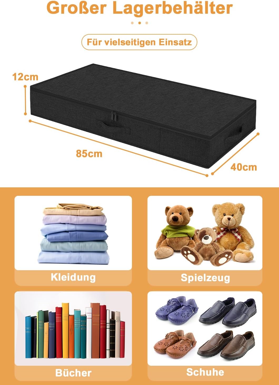 Unterbett-Aufbewahrungsboxen Set, Eisenhaltig