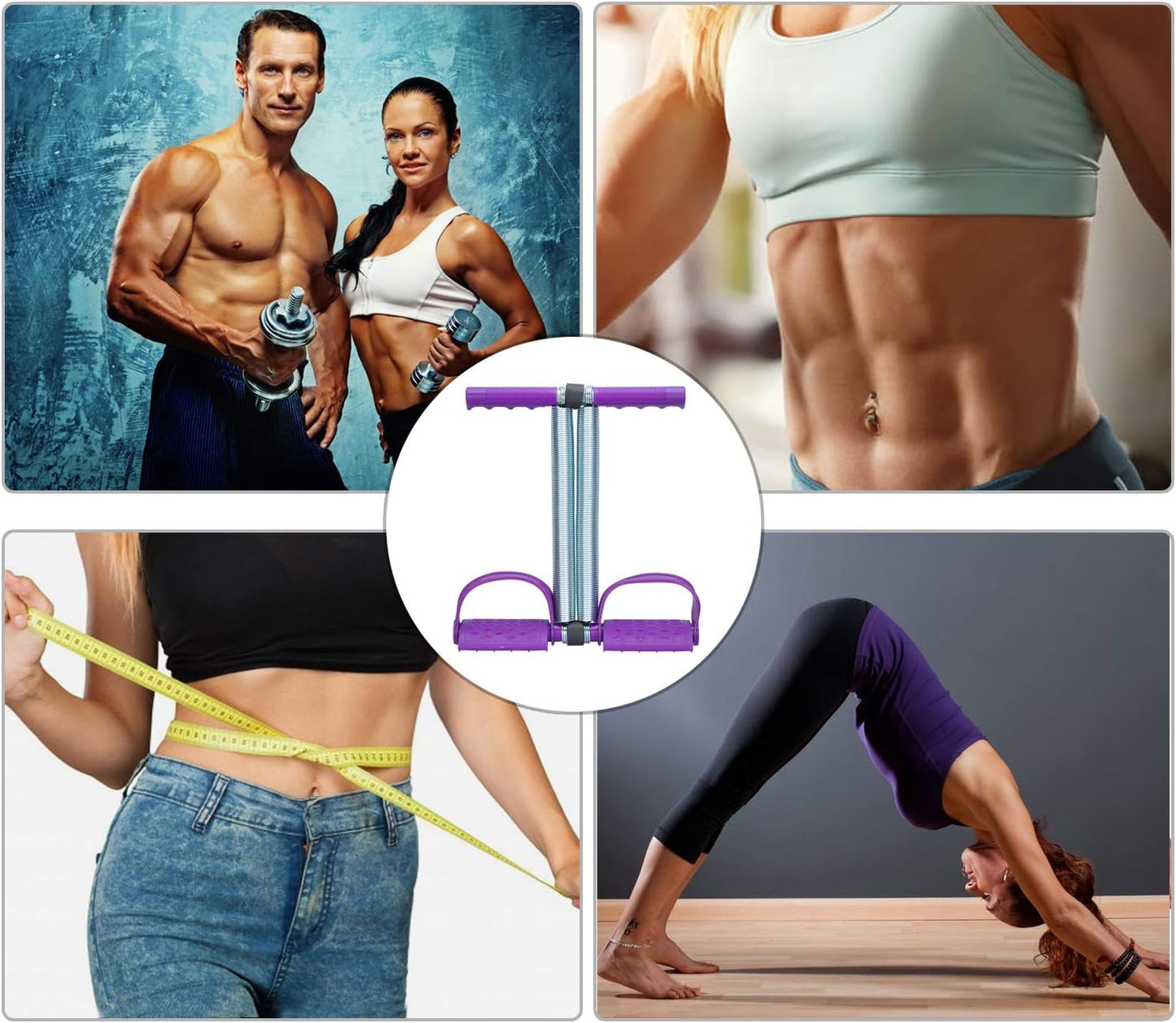 Multifunktionales Fitnessgerät mit Zugseil, Lila