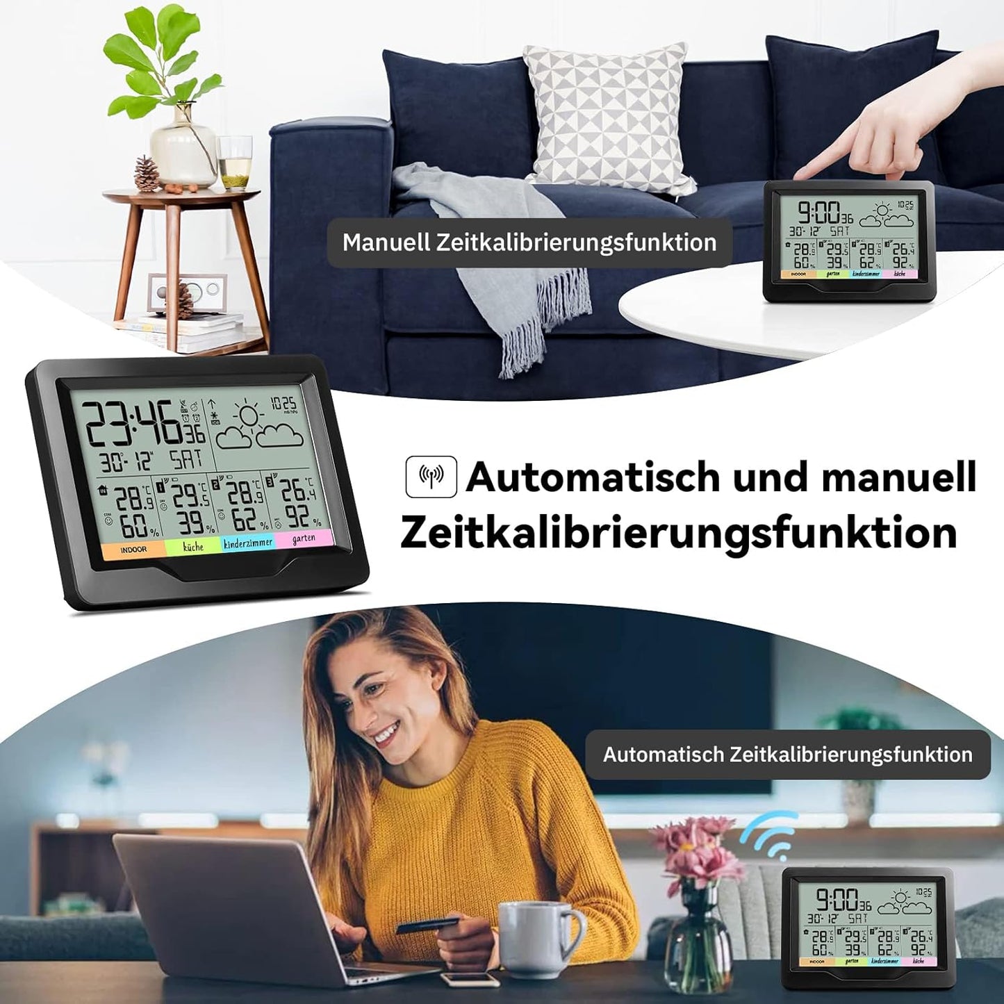 Funk-Wetterstation, Schwarz-Weiss-Bildschirm