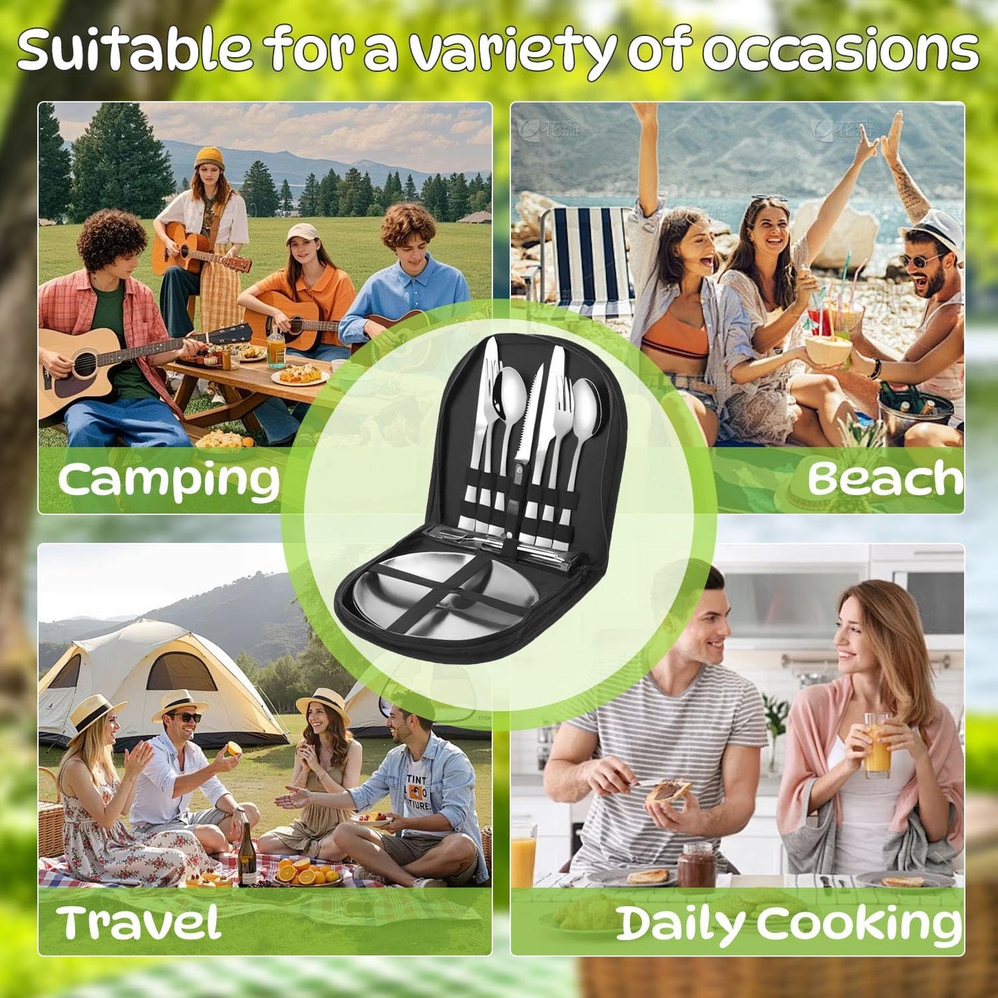 Campinggeschirr- und Besteckset, 2