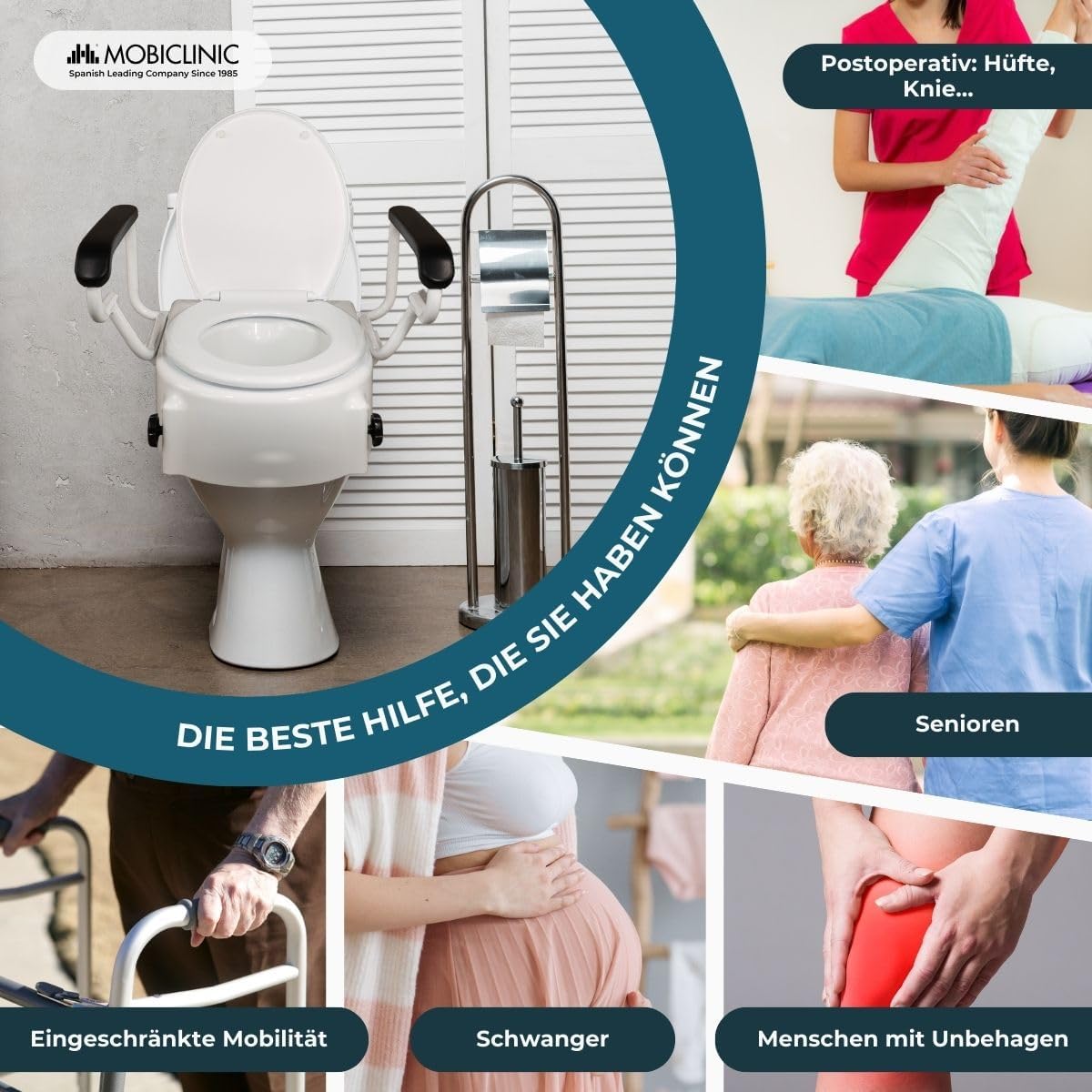 Toilettensitzerhöhung mit klappbaren Armlehnen