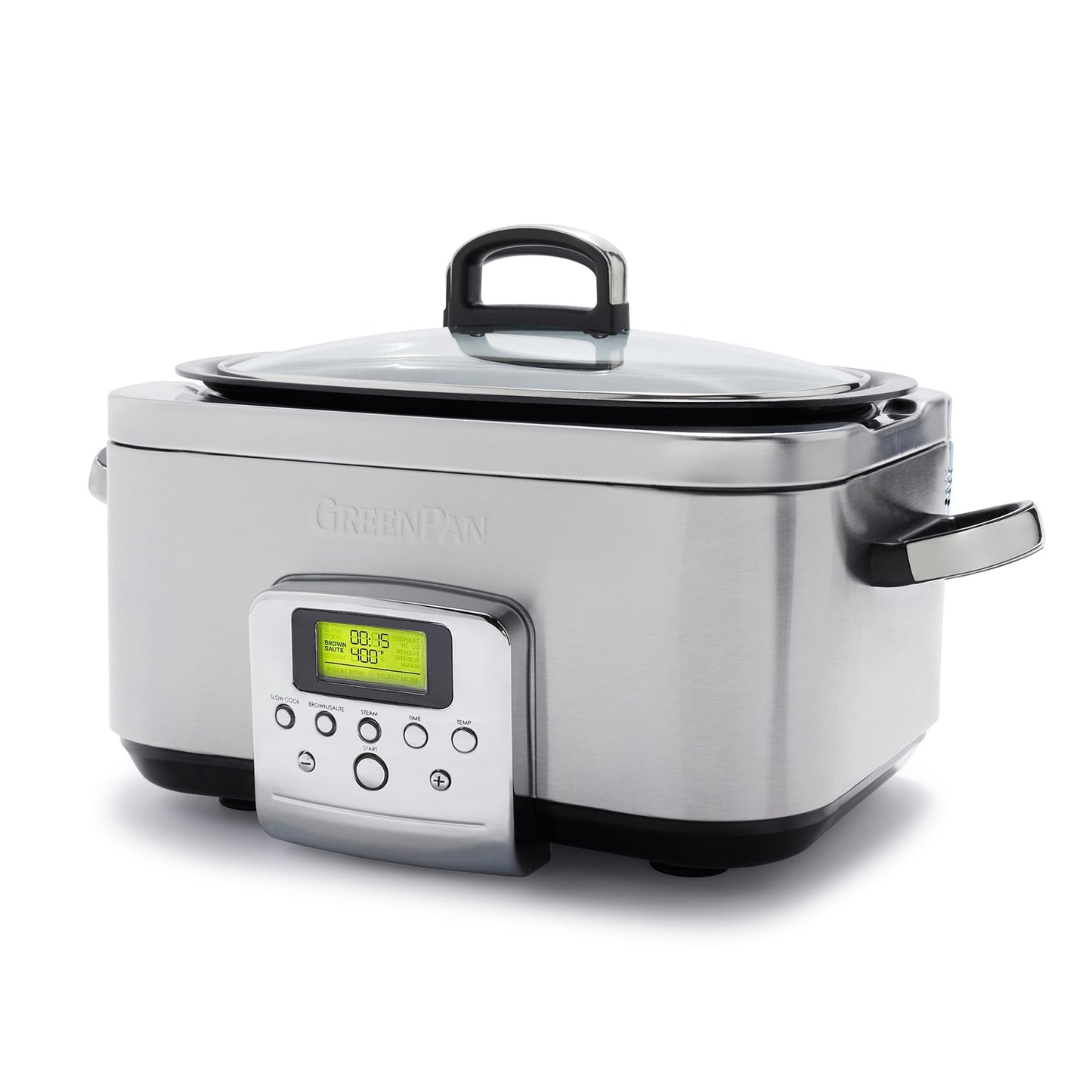 Slow Cooker mit Dampfgareinsatz, 6l Slow Cooker Silber/Edelstahl