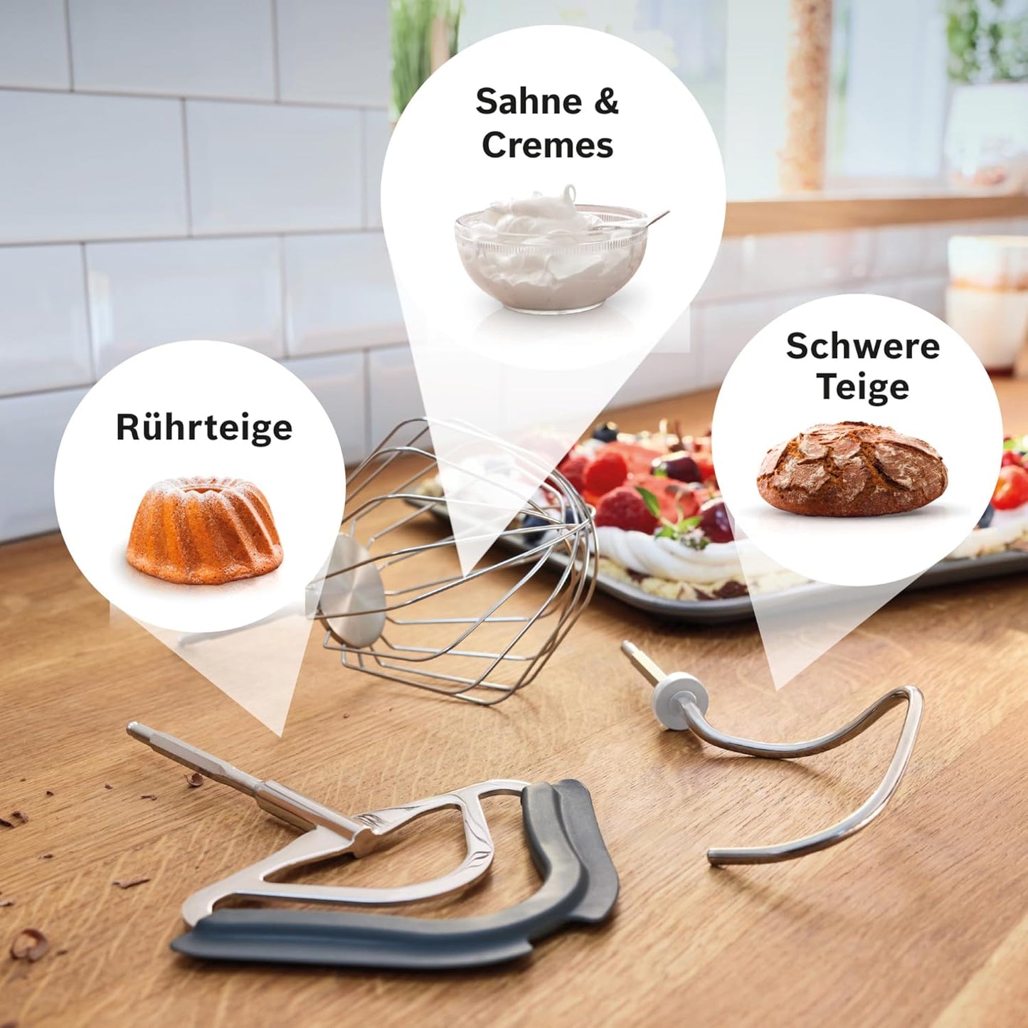 Küchenmaschine MUM5 mit Waage und Zubehör (1000 W), Dunkelrot / Silber 2 Zubehöre Single