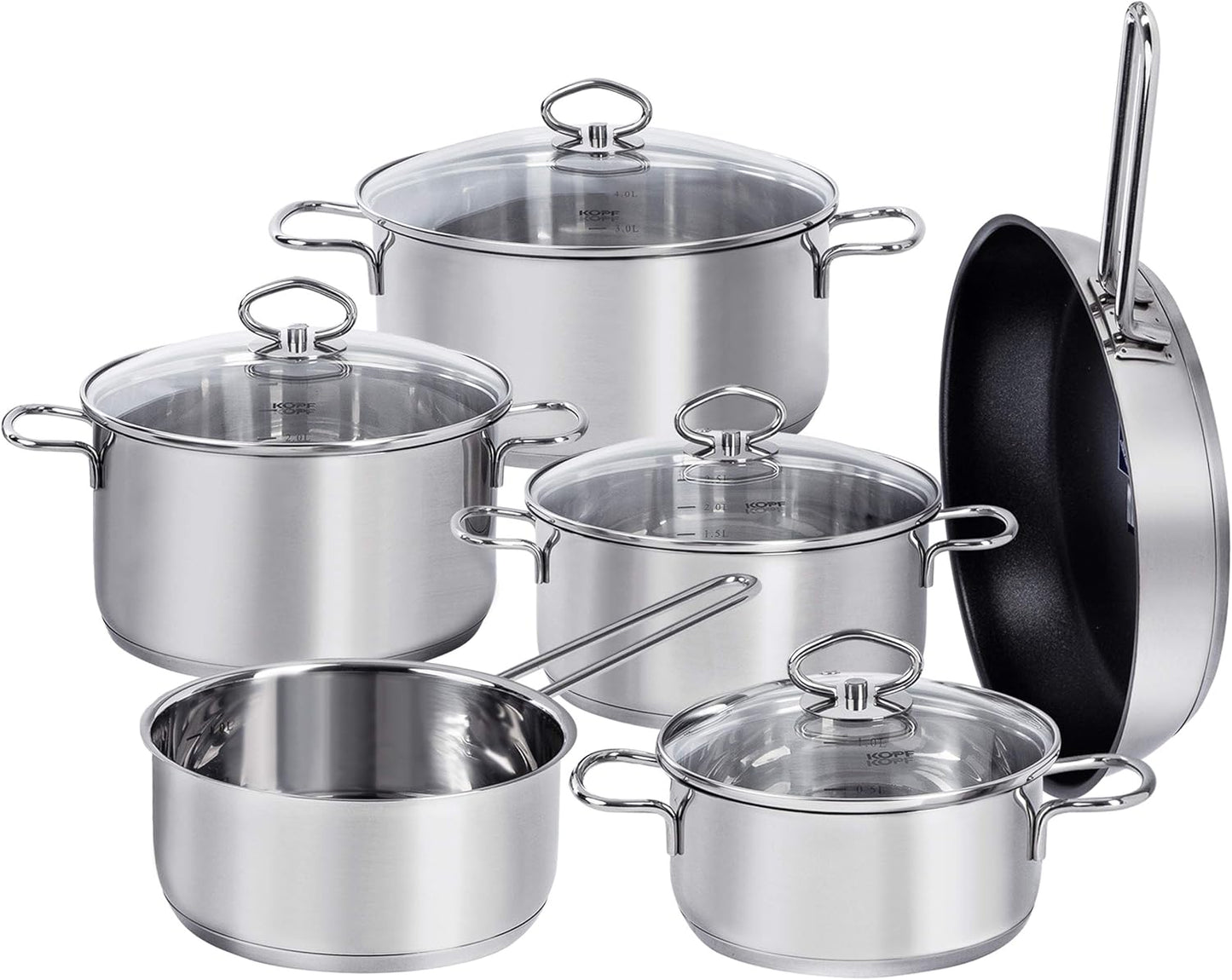 6-teiliges Topfset Merkur Induktionstauglich, 6-teilig