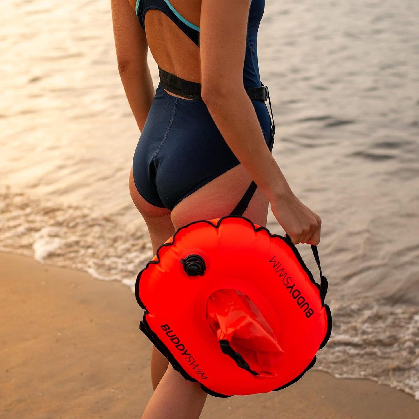 Schwimmboje mit wasserdichter Tasche, orange