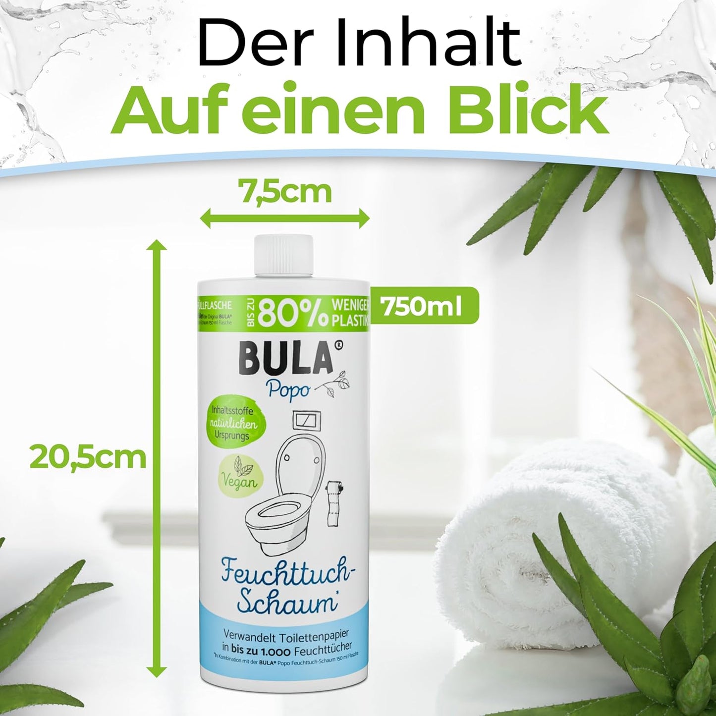 Nachfüllflasche für Feuchttücher (750 ml)