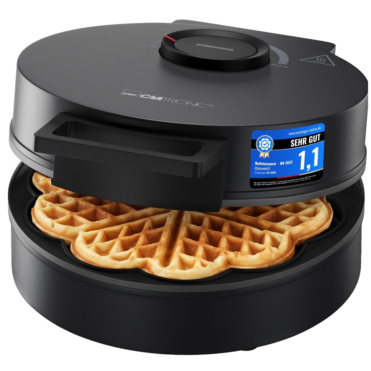 Waffeleisen Herzform, Schwarz