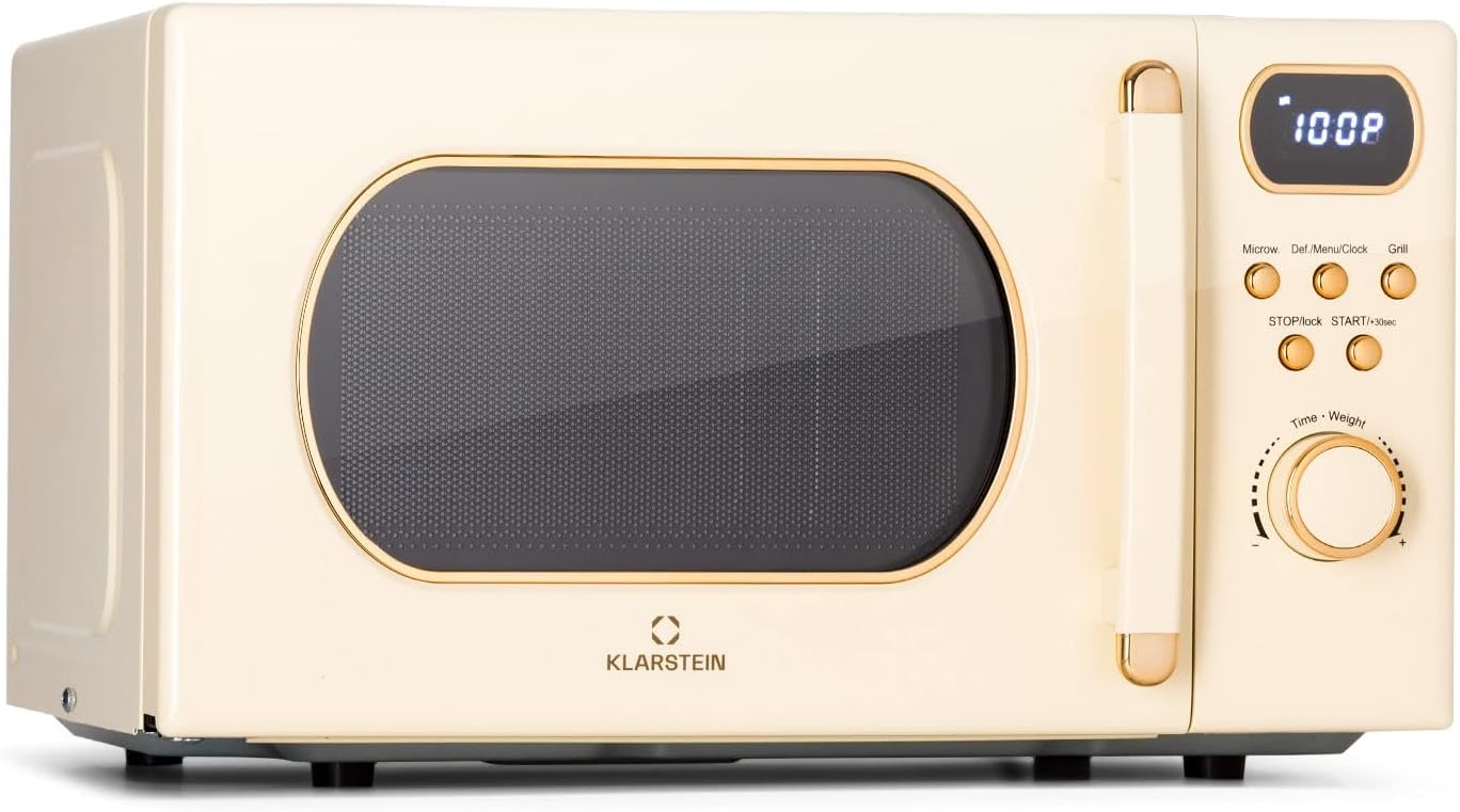 3-in-1 Mikrowelle 10040731 mit Grill und Auftaufunktion, Creme