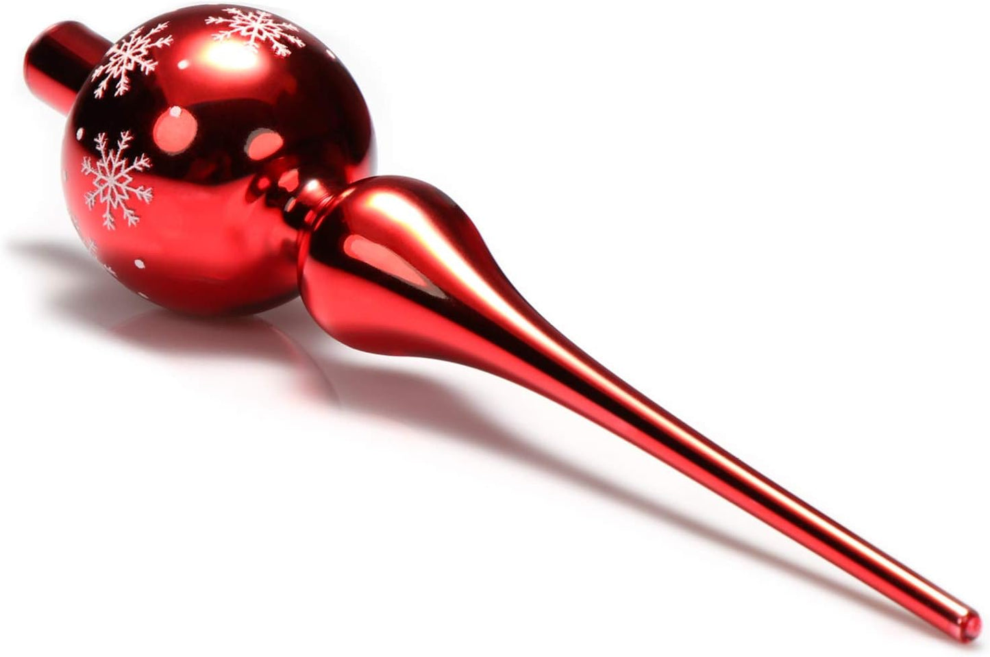 Weihnachtsbaumspitze aus Glas, Rot 28cm, 01 Stück - glänzend