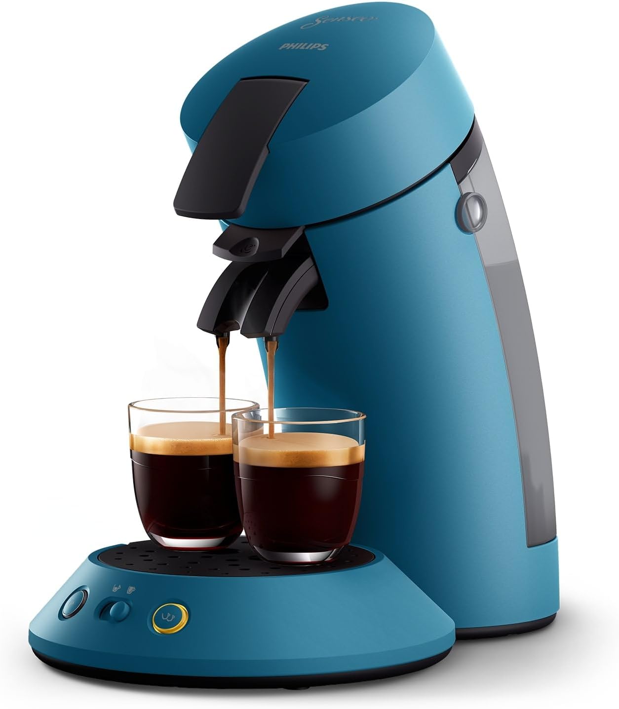 Kaffeepadmaschine mit Kaffeestärkeauswahl, Blau Pavone