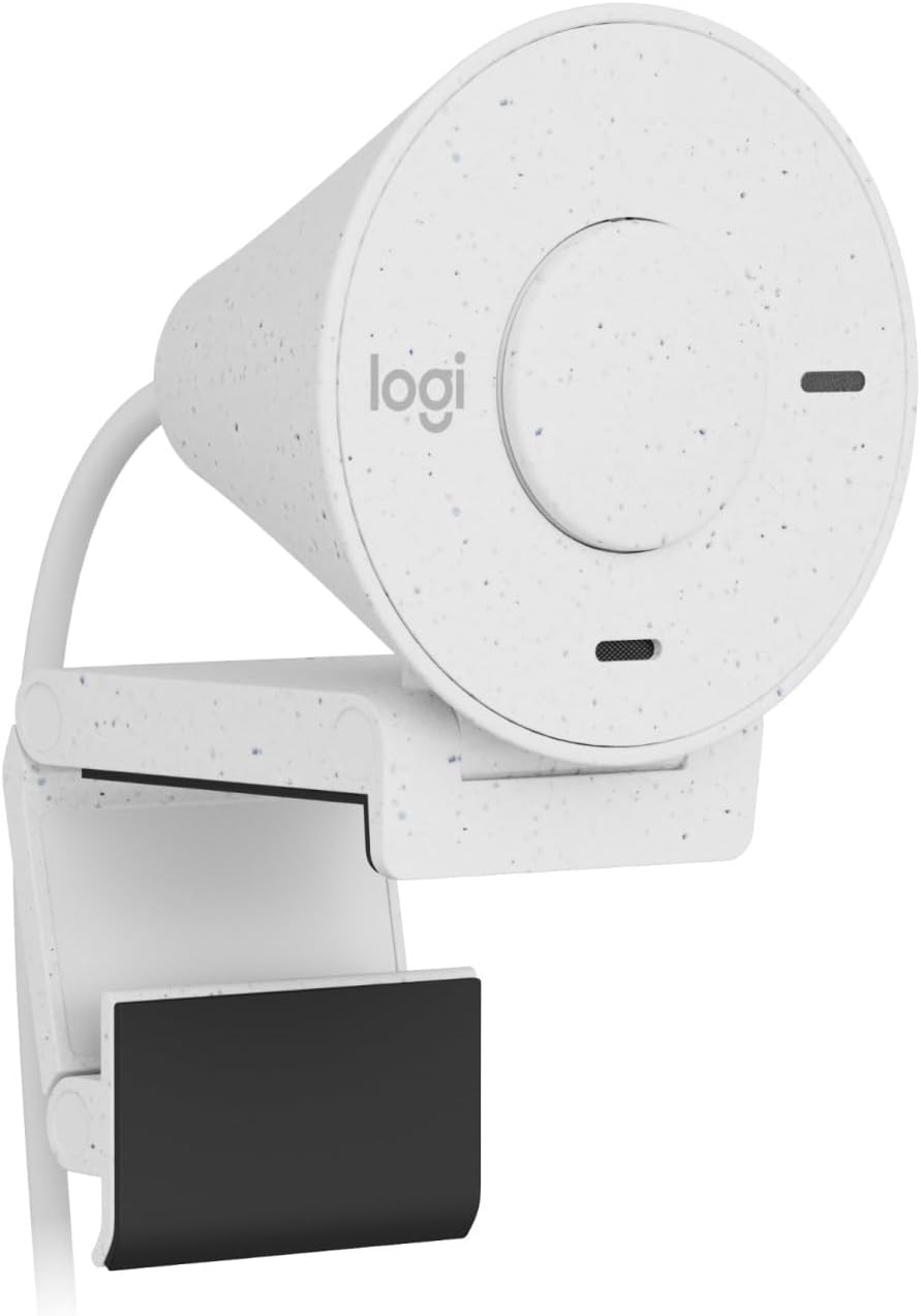 Brio 300 Full HD-Webcam mit Sichtschutz und Mikrofon mit Rauschunterdrückung, Weiß