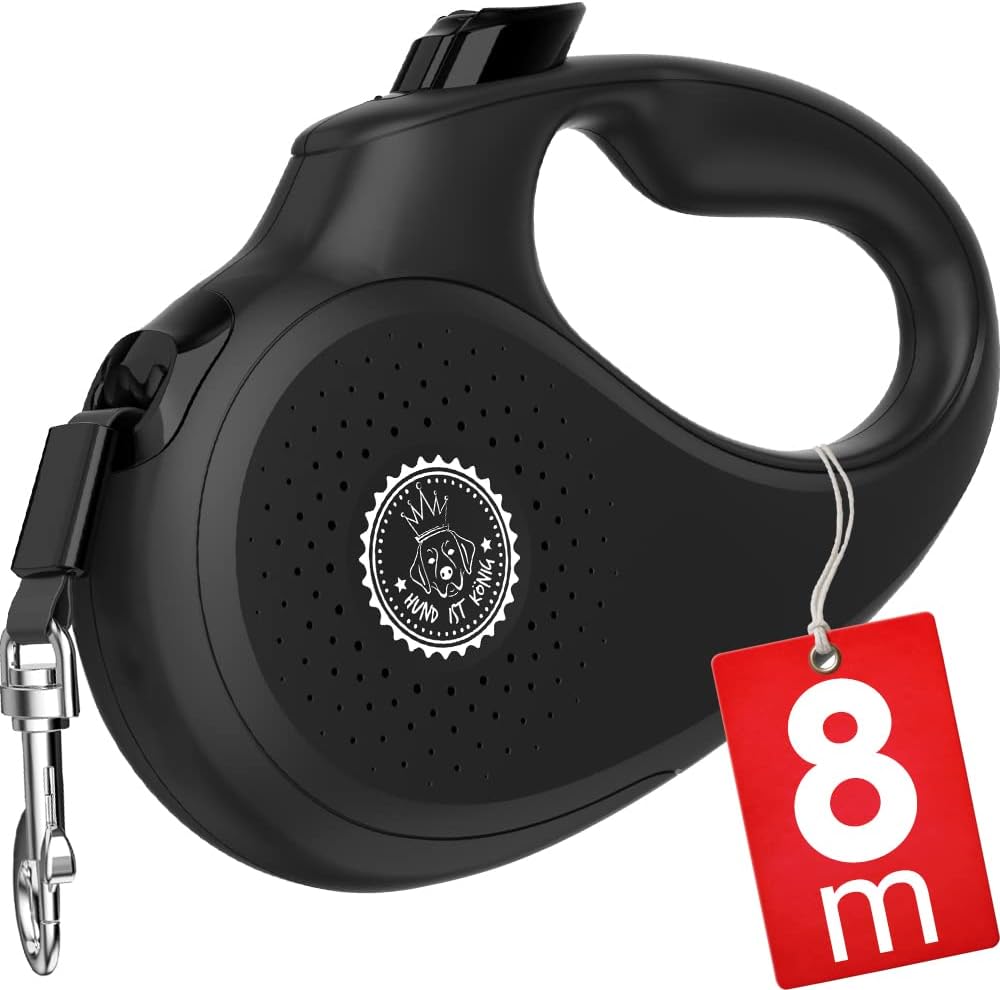 Rollleine für Hunde bis 50 kg, L | 8 m | bis 50kg Nachtschwarz