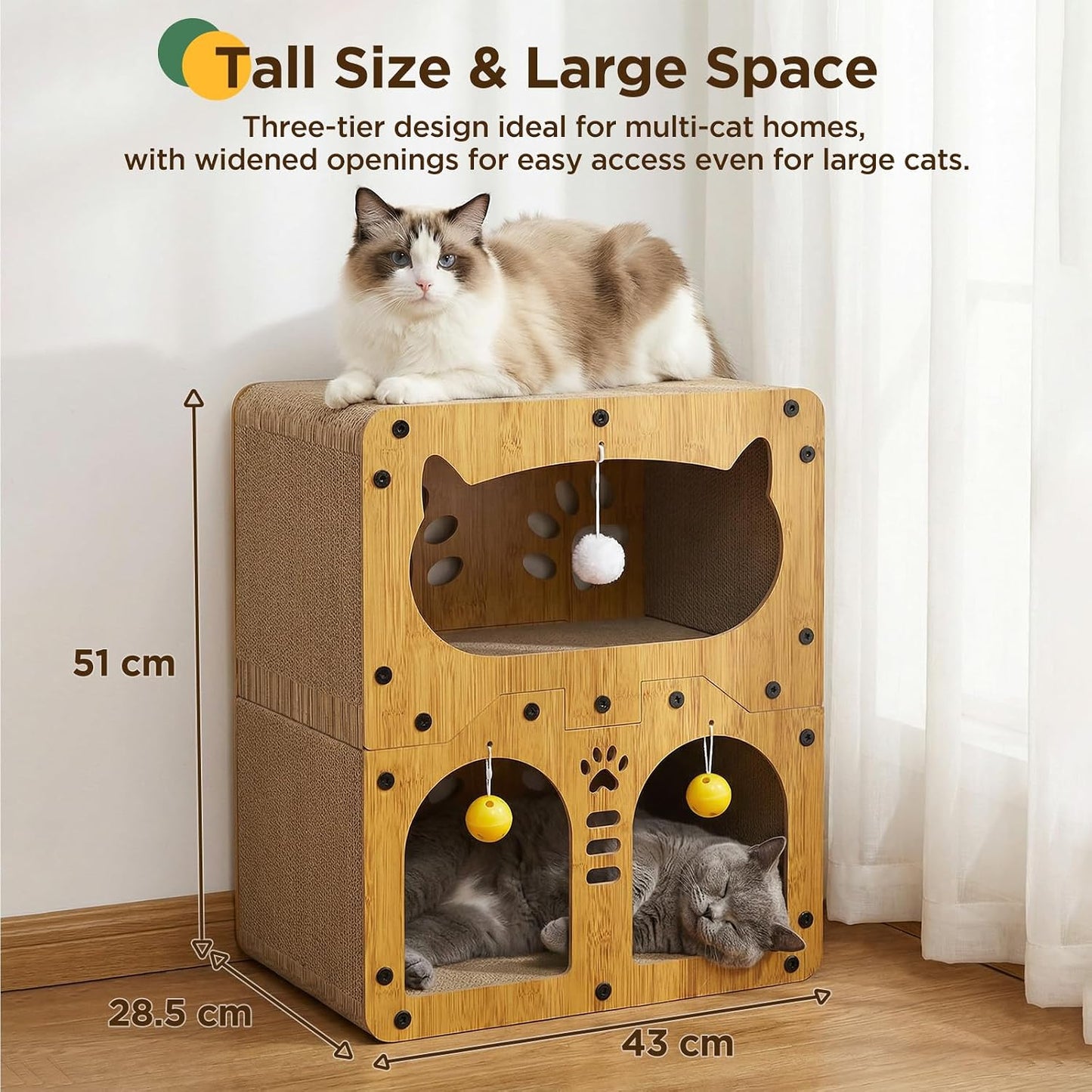 Doppelstock-Katzenhaus, 51cm
